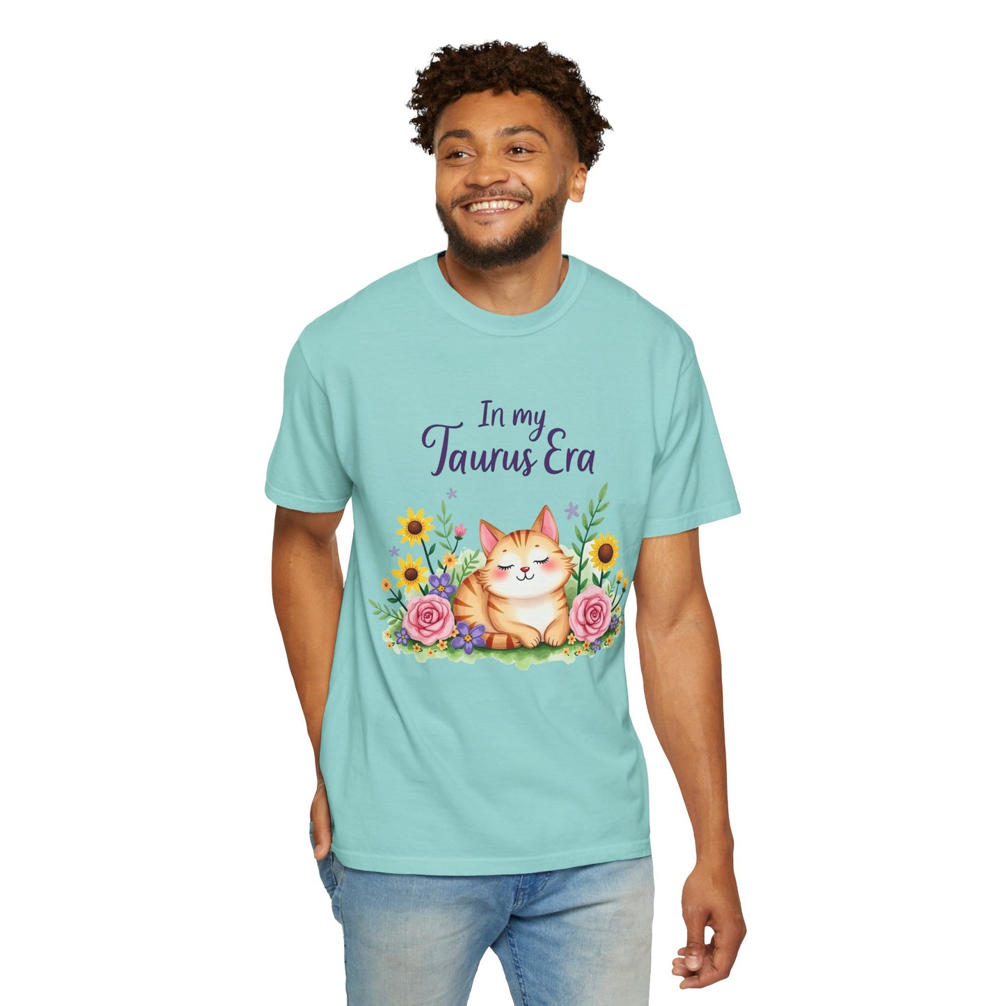 In My Taurus Era Tee – Colorful Zodiac Cat Shirt