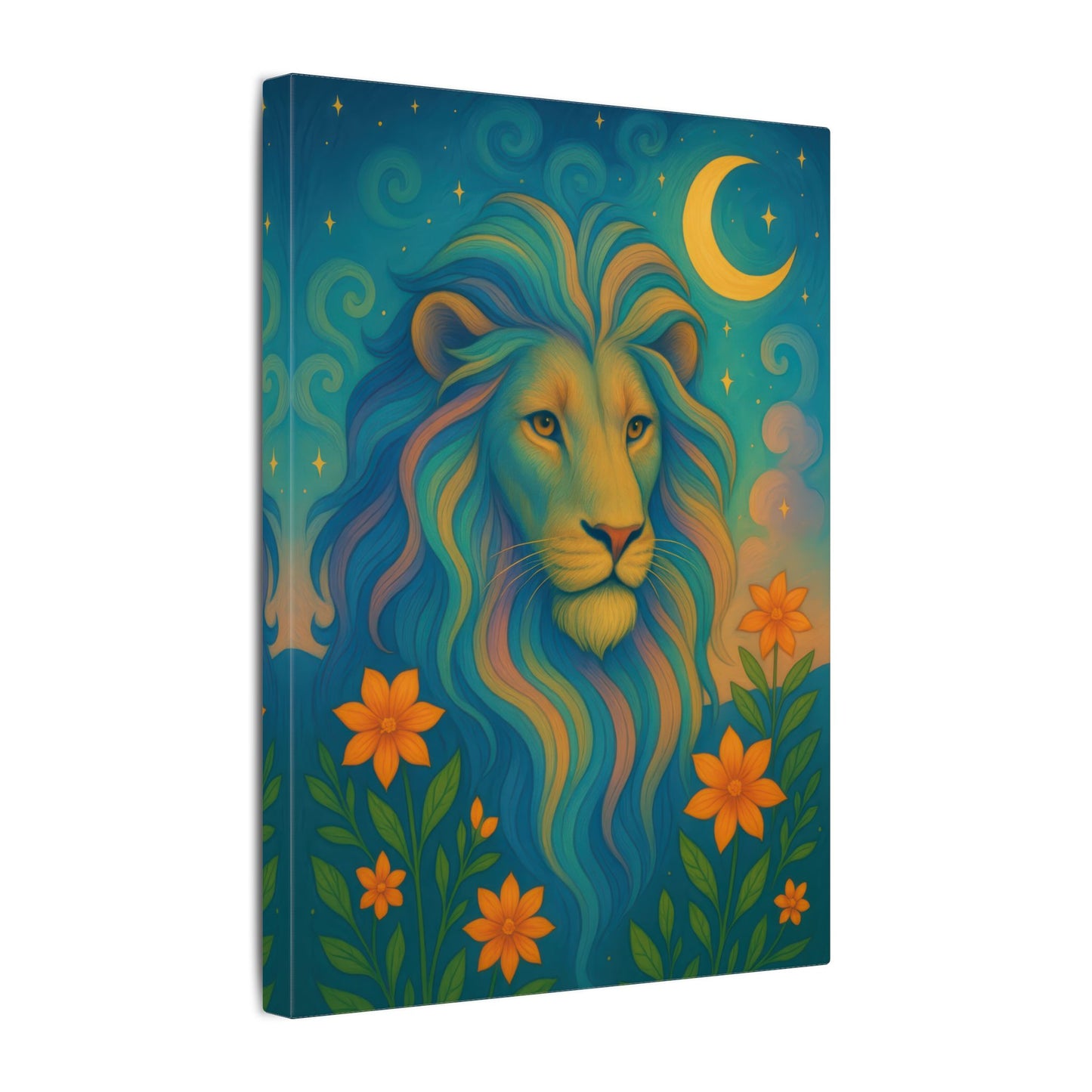 Starlit Lion – Regal Radiance Wall Art (Leo Inspired)