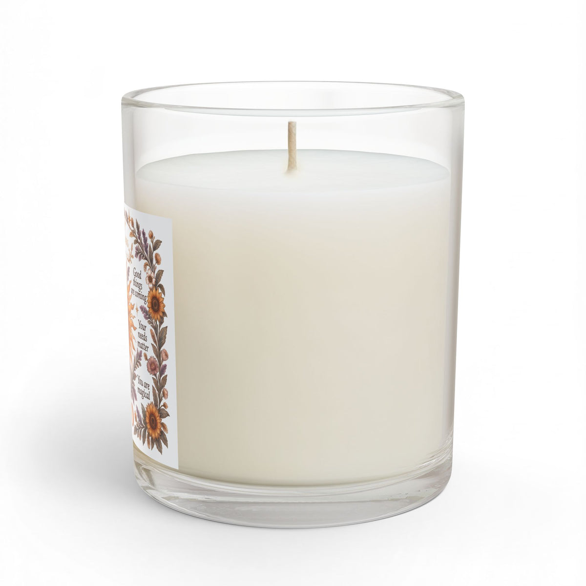 Personalized Boho Celestial Sun Scented and Unscented Candle