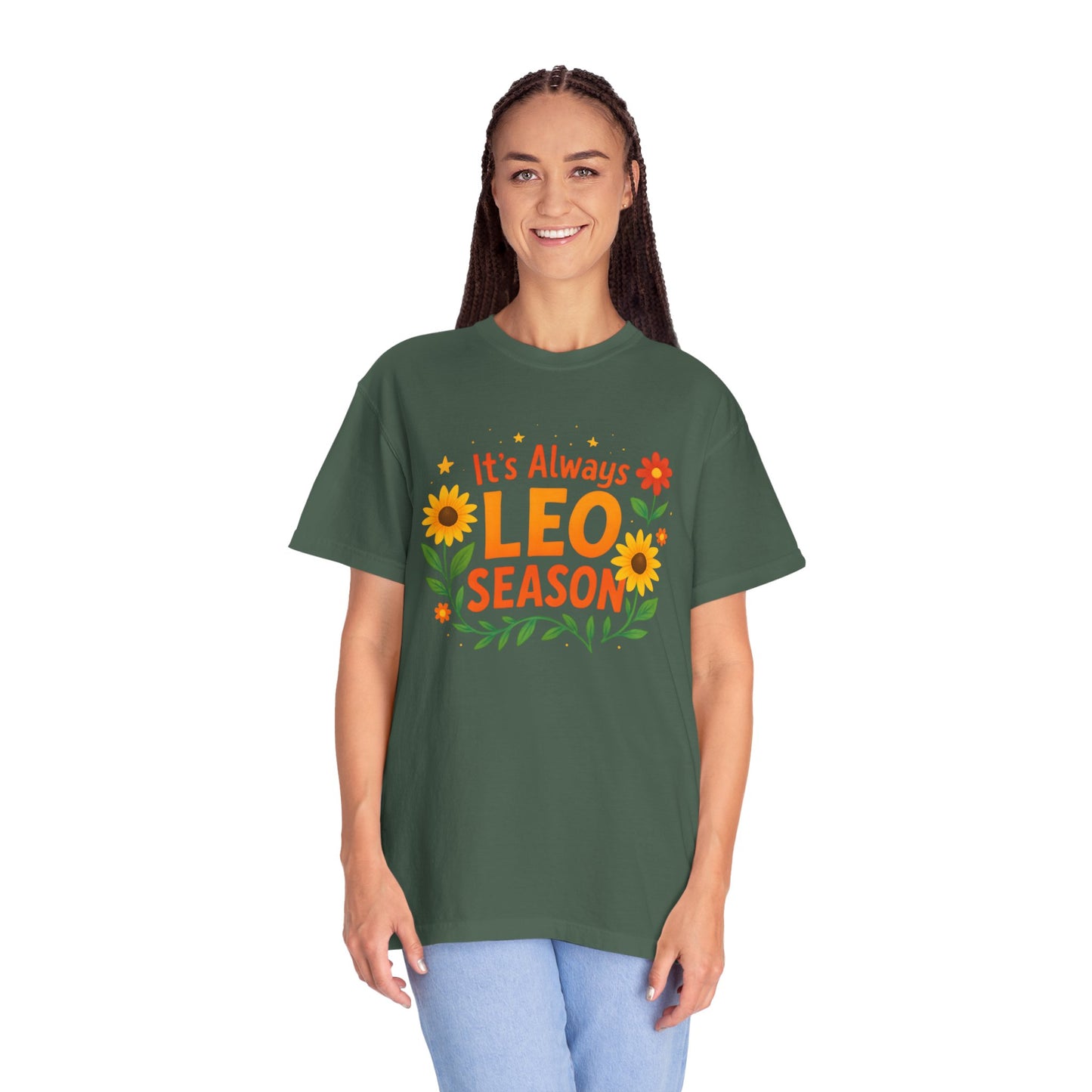 It’s Always Leo Season – Colorful Sunflower Aesthetic Tee