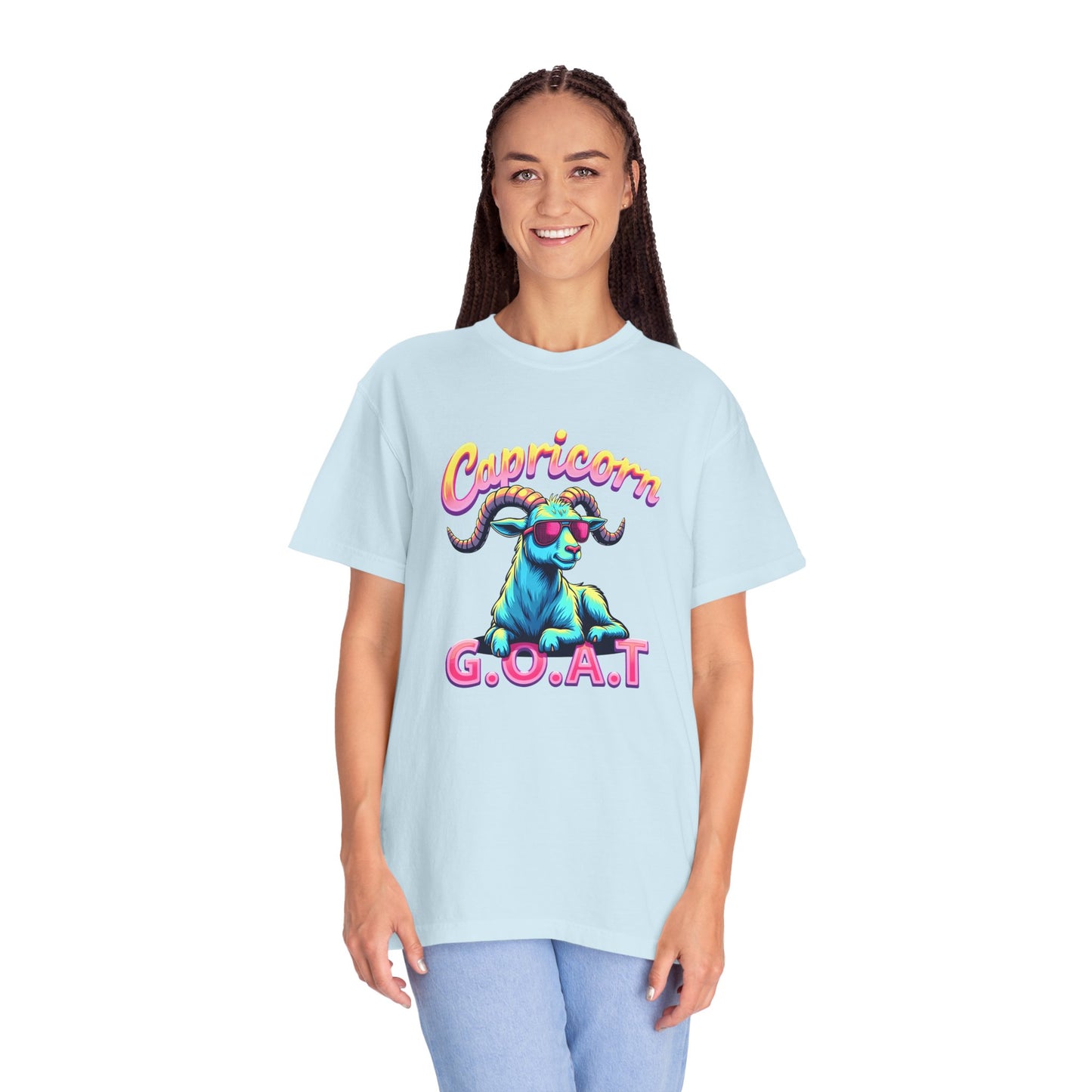 Capricorn G.O.A.T – Retro Neon Astrology Tee