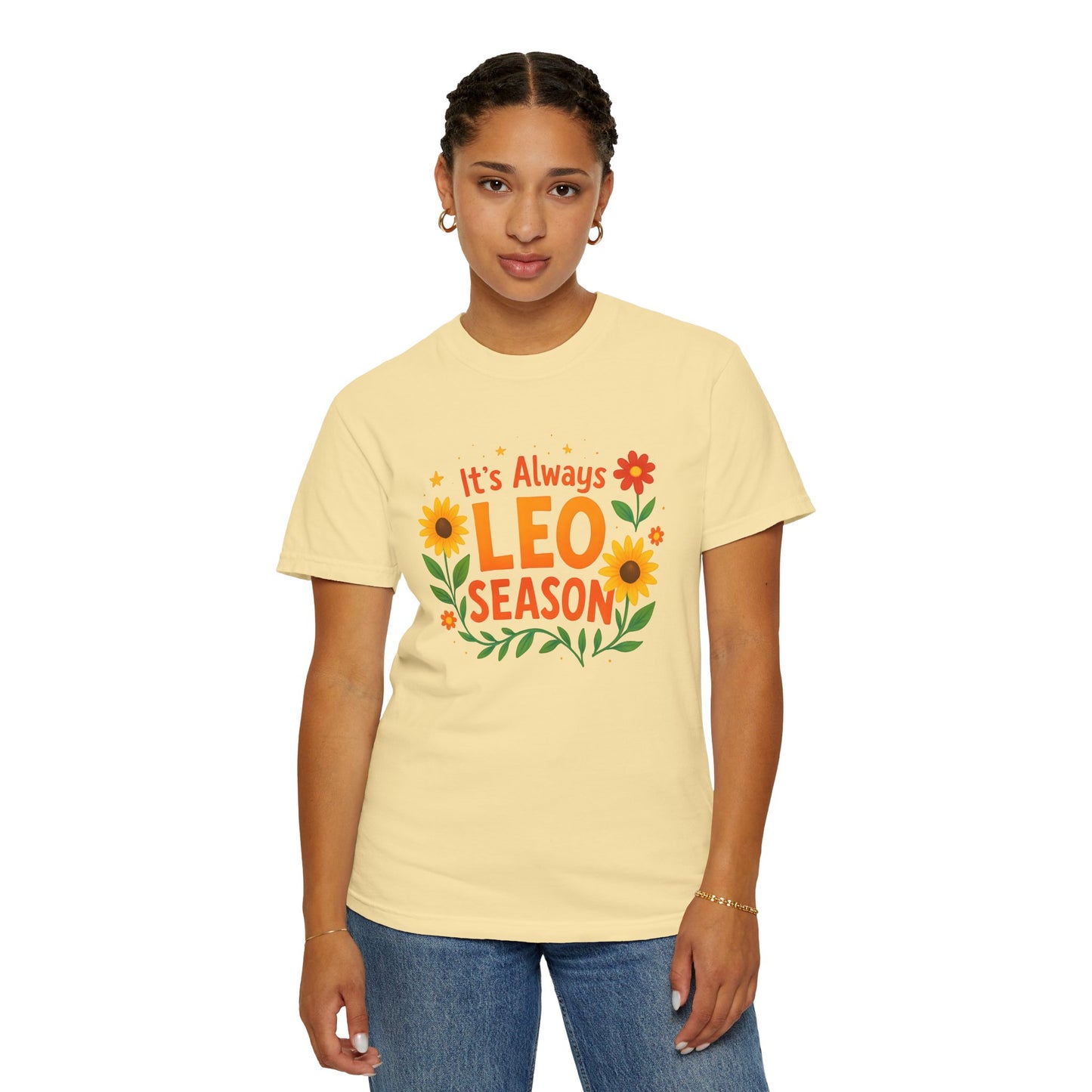 It’s Always Leo Season – Colorful Sunflower Aesthetic Tee