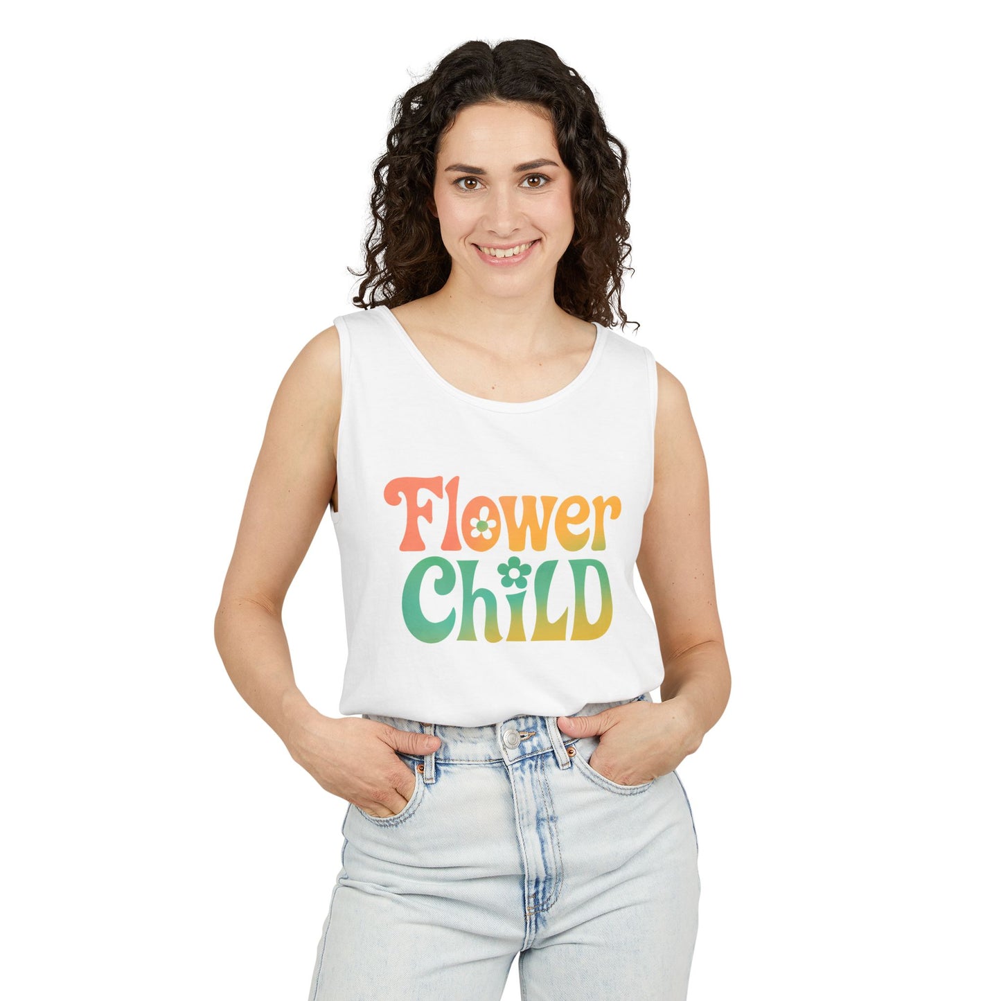 Flower Child - Boho Retro Style Sleeveless Tank (Unisex)