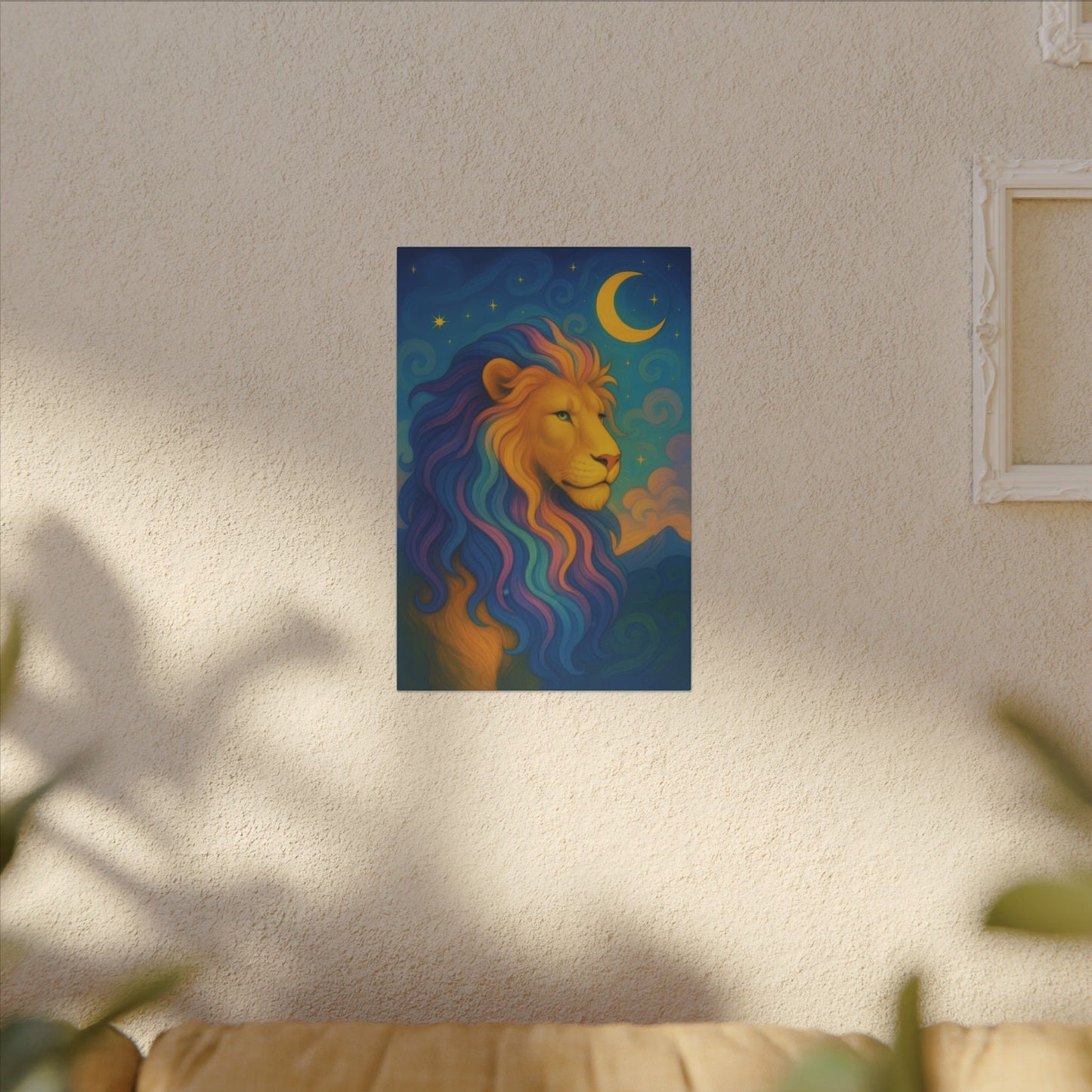 Moonlit Majesty – Luminous Lion Wall Art (Leo Inspired)
