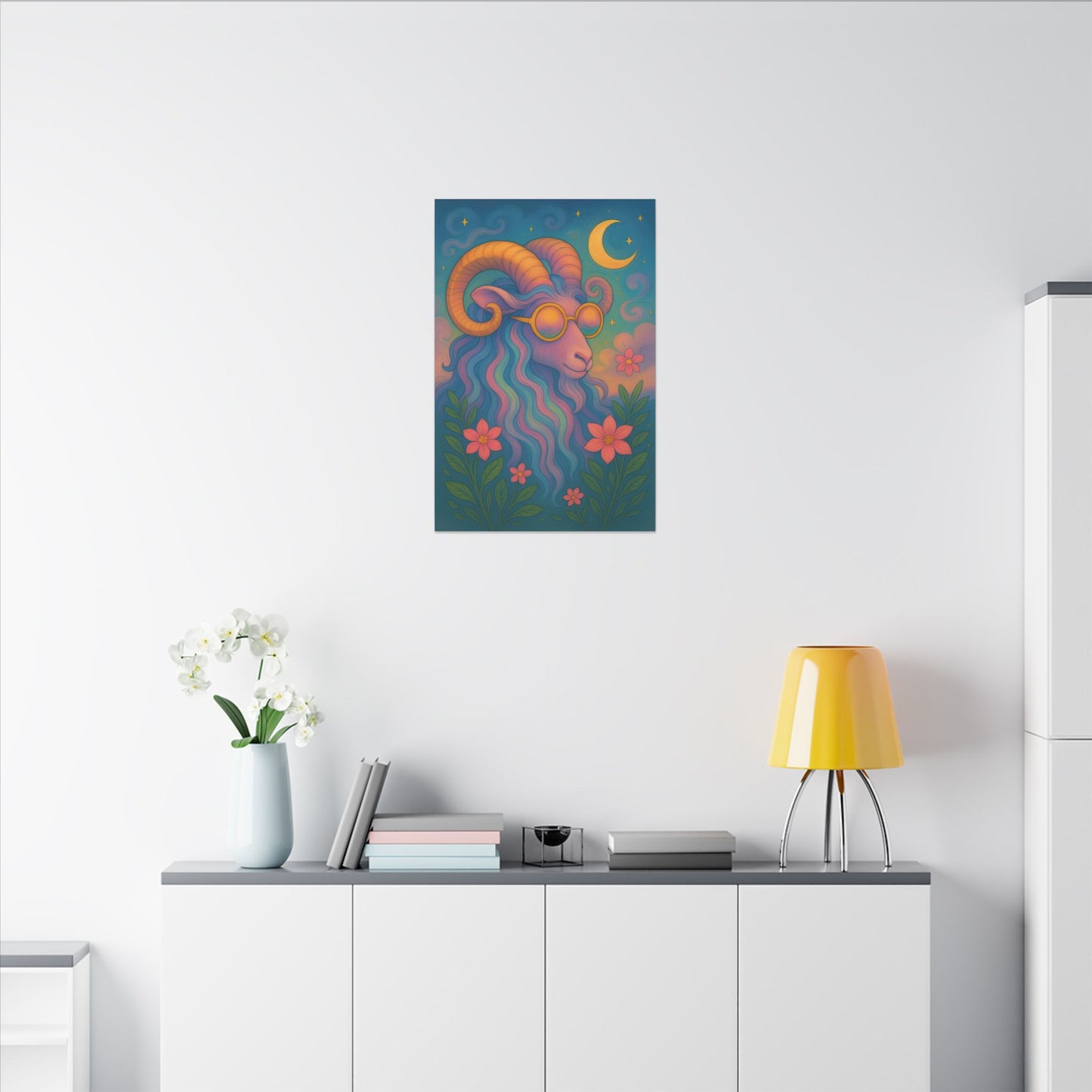 Aries Dream - Radiant Retro Ram Wall Art