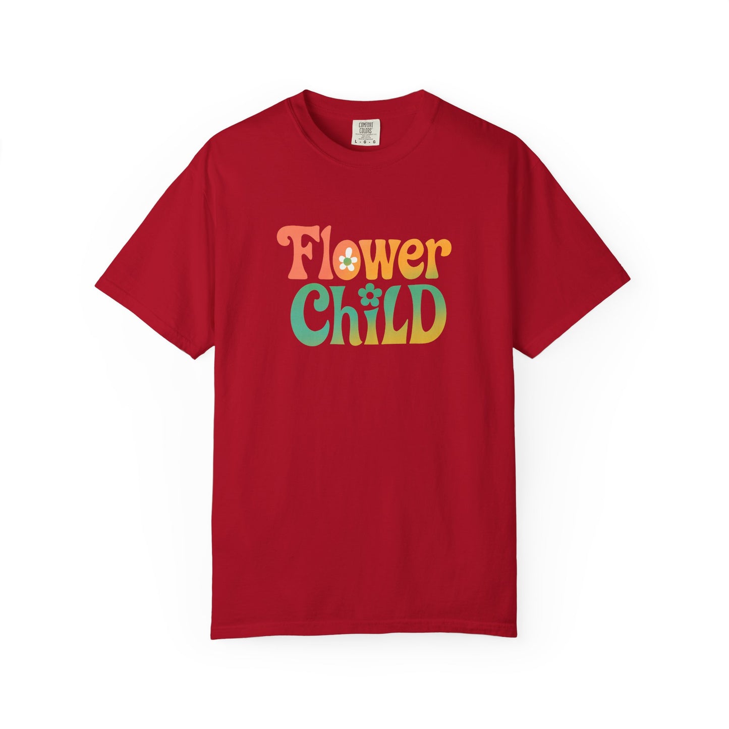 Flower Child Retro Colorful Tee – Groovy 70s Comfort Colors Shirt