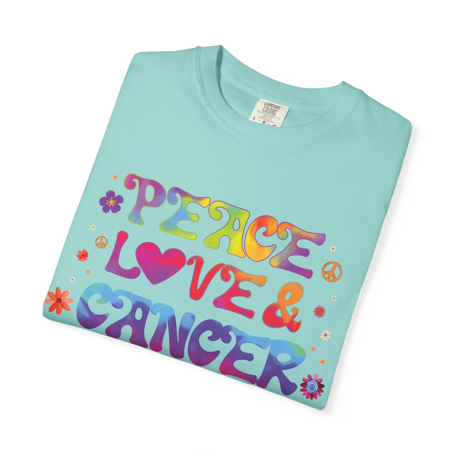 Peace Love & Cancer – Groovy Zodiac Retro Tee