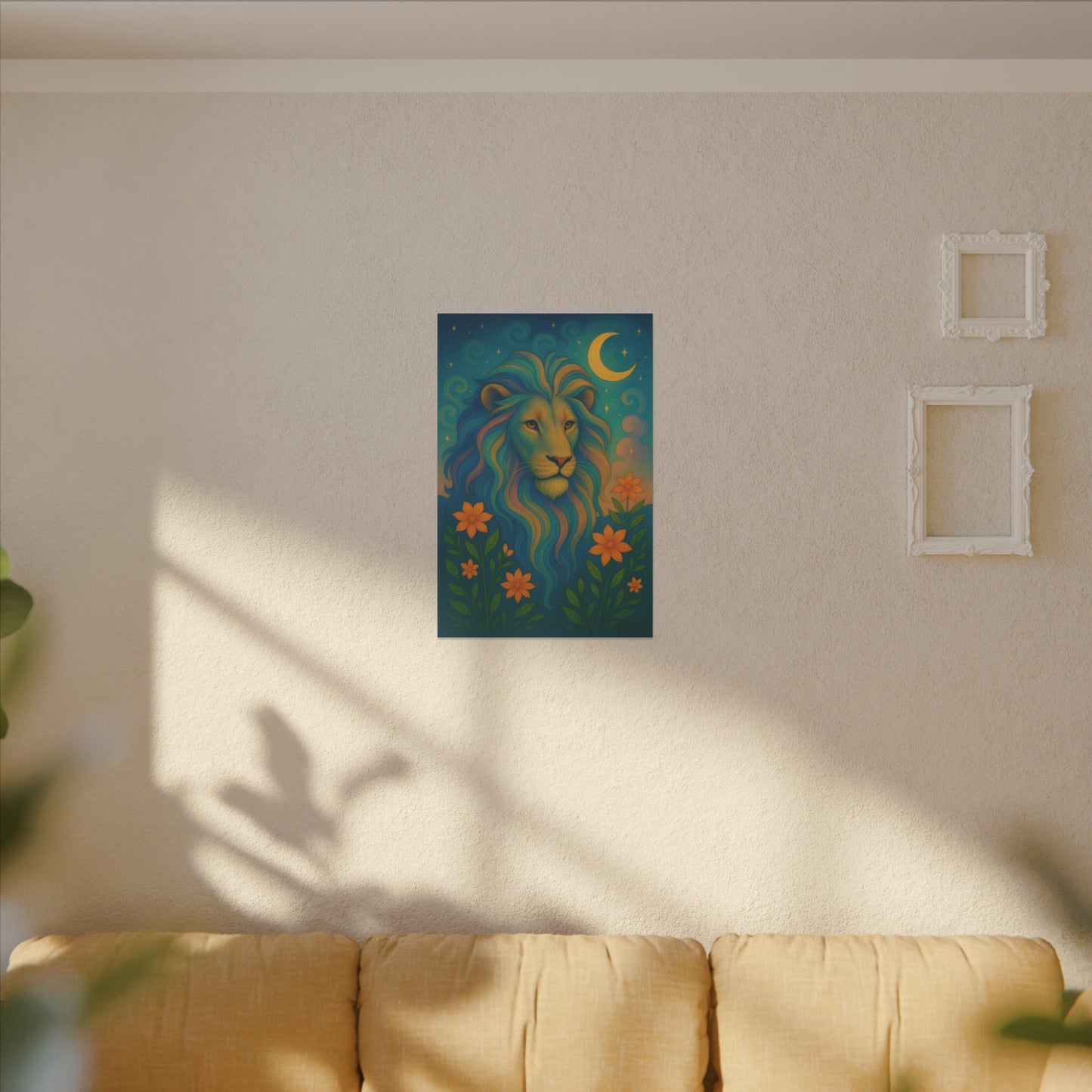 Starlit Lion – Regal Radiance Wall Art (Leo Inspired)
