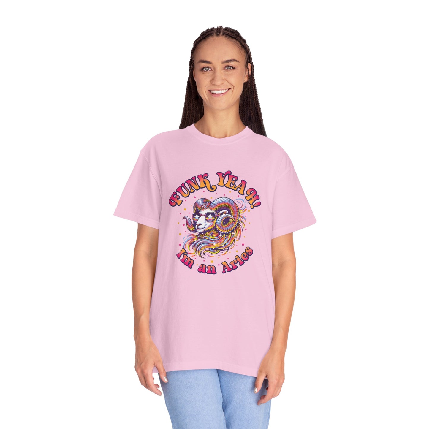 FUNK YEAH!! I’m an Aries Tee – Retro Multicolor Zodiac Shirt, Groovy Fun Style