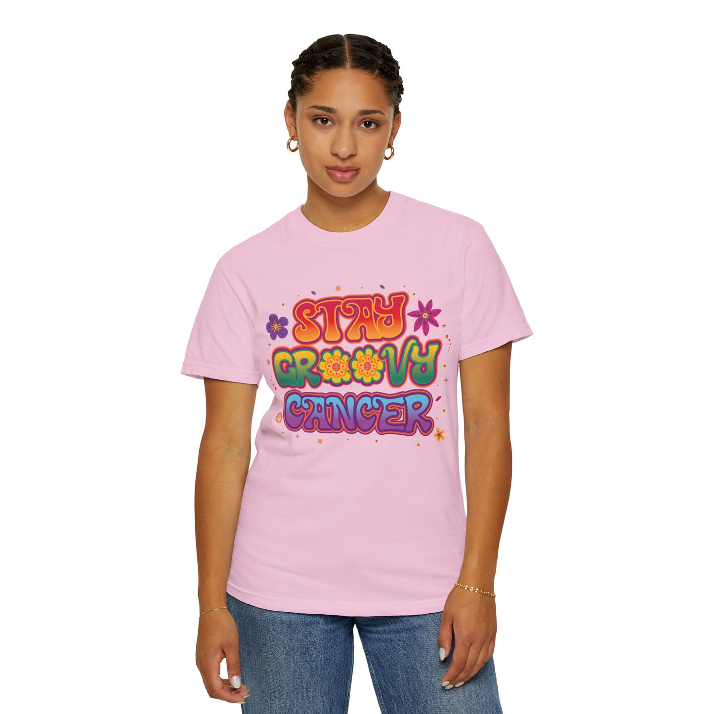Stay Groovy Cancer Tee – Retro Colorful Zodiac Shirt