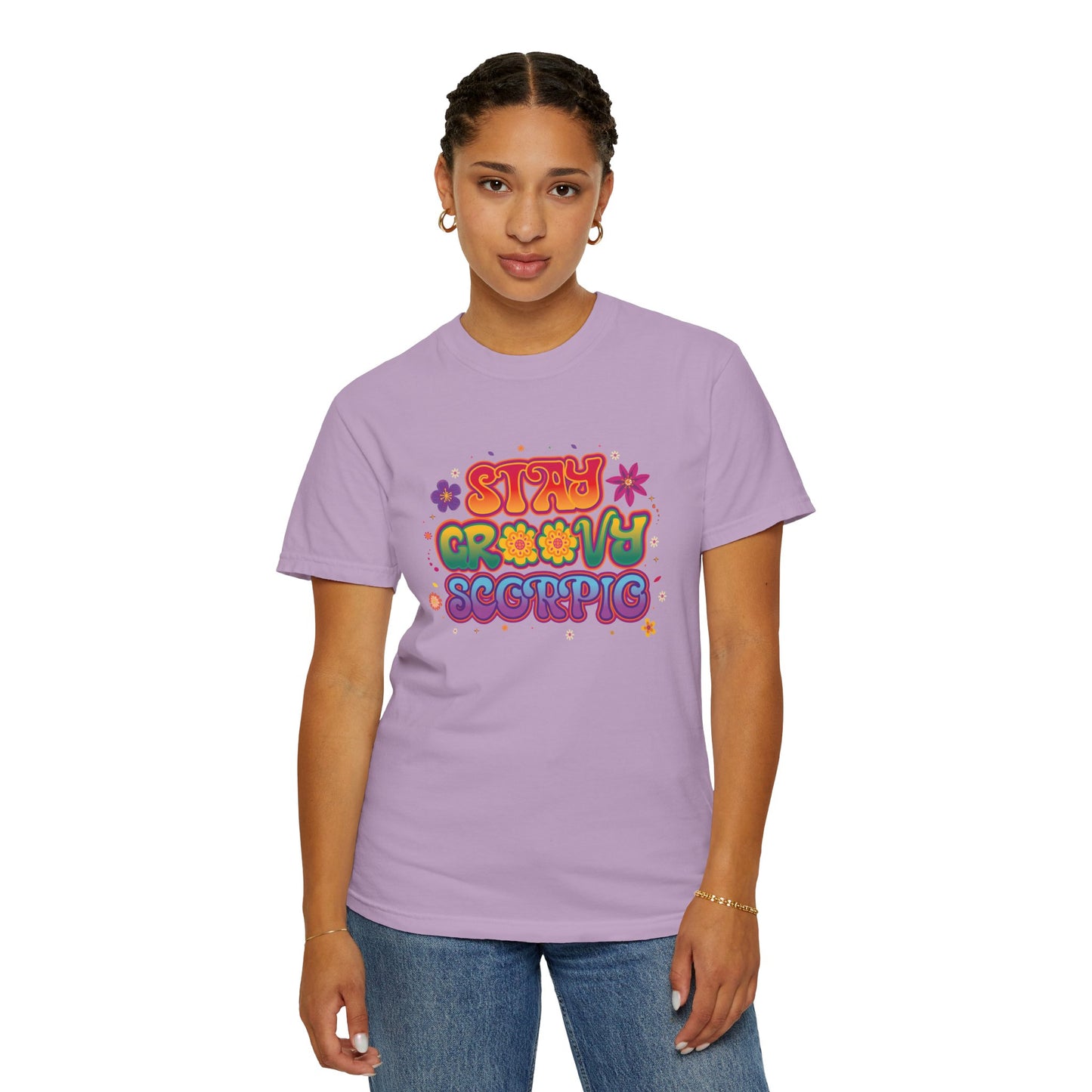 Stay Groovy Scorpio Tee β Groovy Flower Power Zodiac Shirt