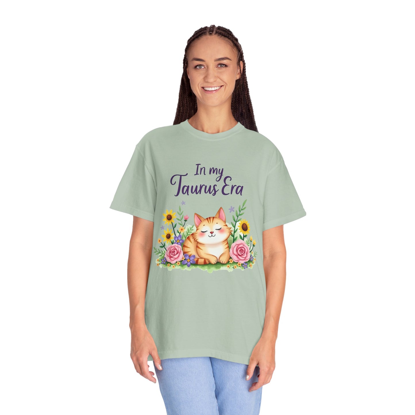 In My Taurus Era Tee – Colorful Zodiac Cat Shirt