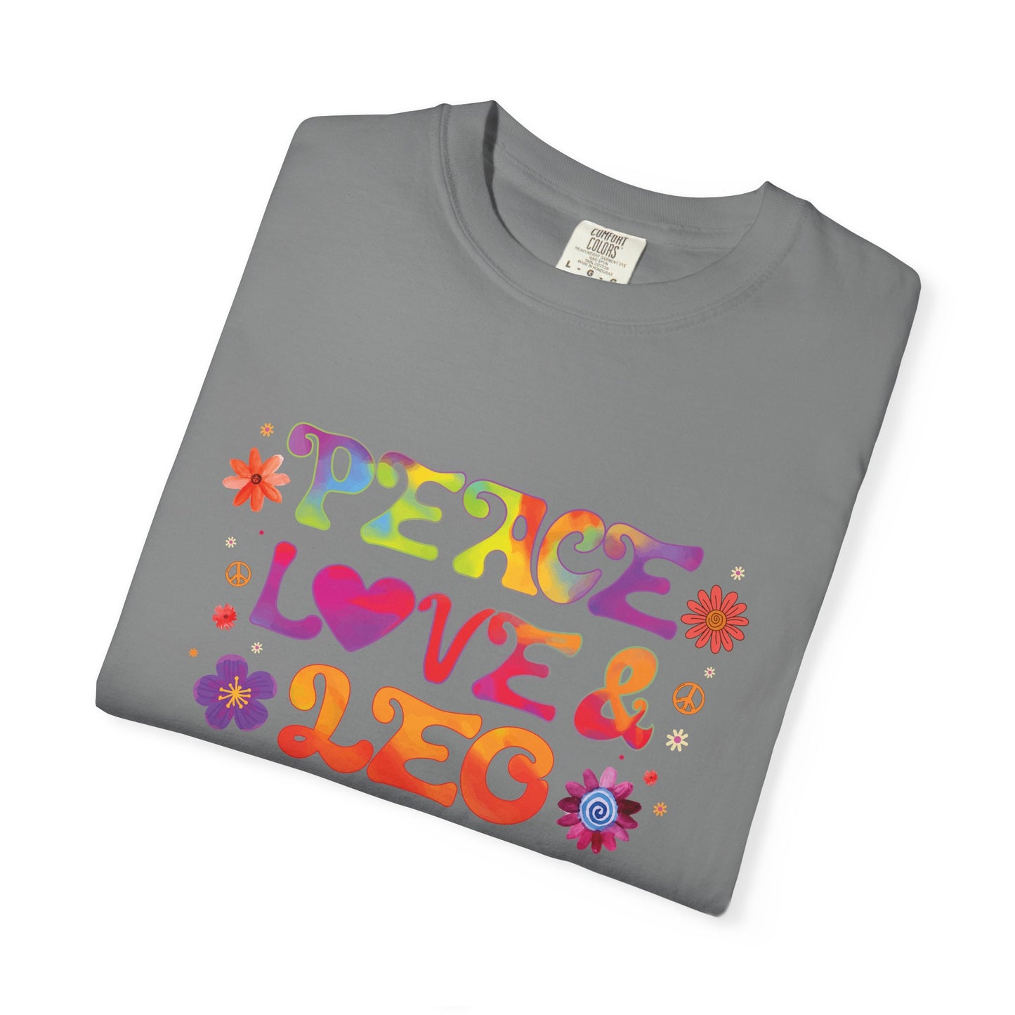 Peace Love & Leo - Retro Groovy Astrology Tee