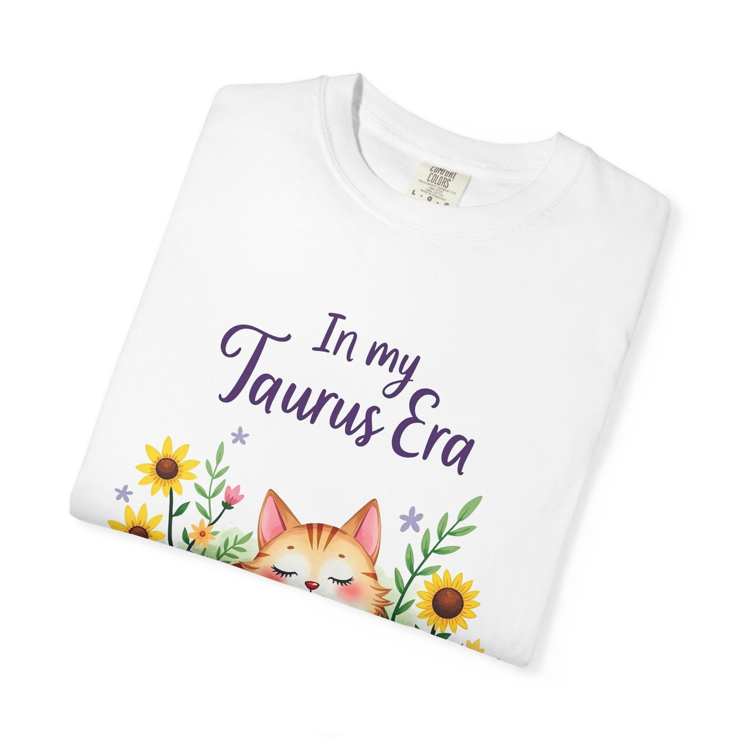 In My Taurus Era Tee – Colorful Zodiac Cat Shirt