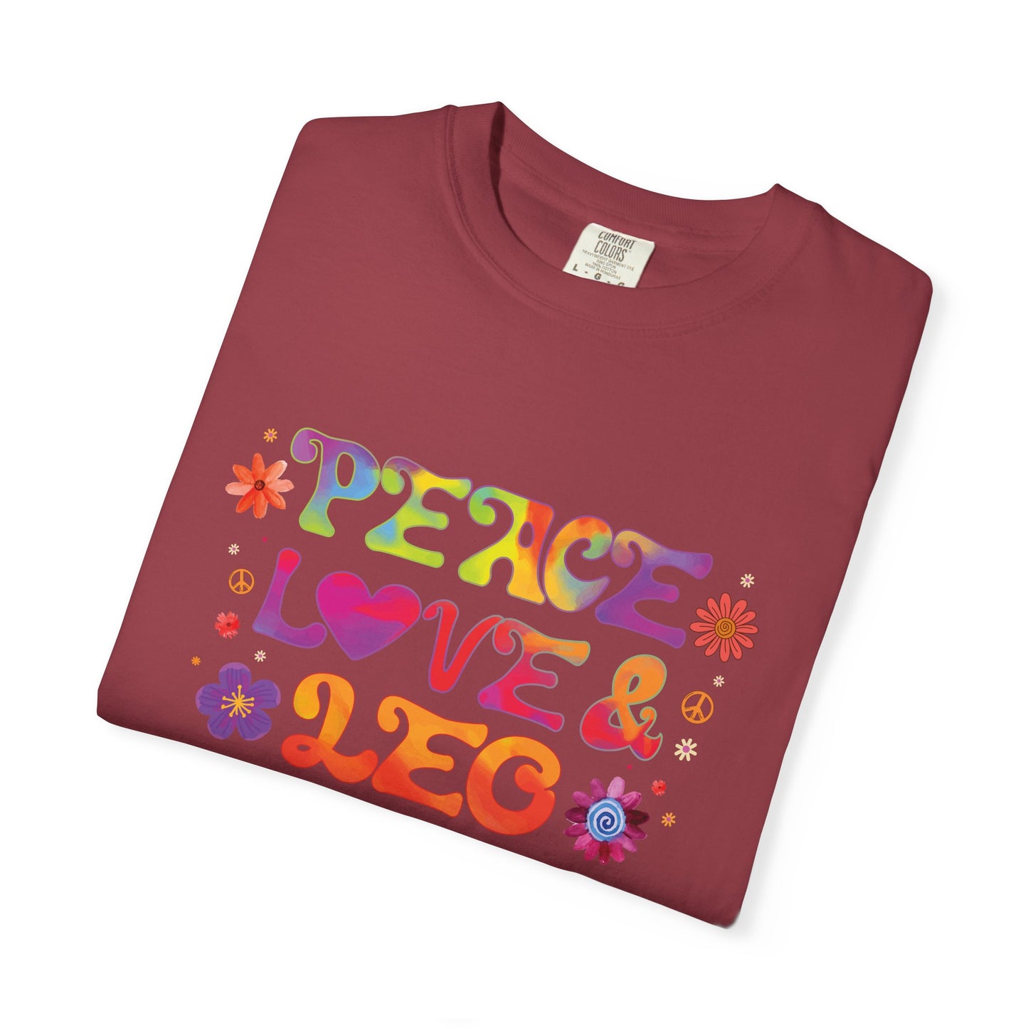 Peace Love & Leo - Retro Groovy Astrology Tee