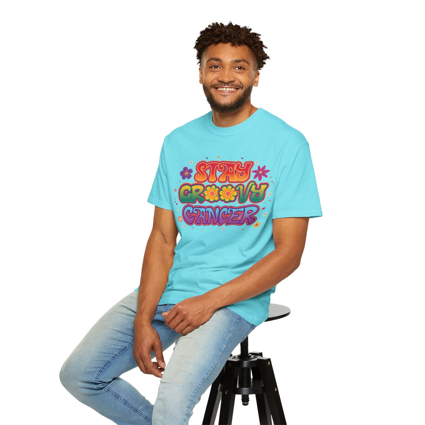 Stay Groovy Cancer Tee – Retro Colorful Zodiac Shirt