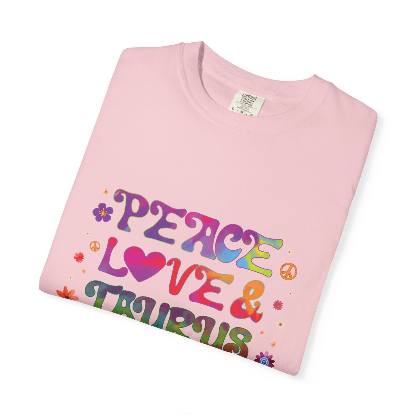 Peace Love & Taurus – Earthy Retro Zodiac Tee