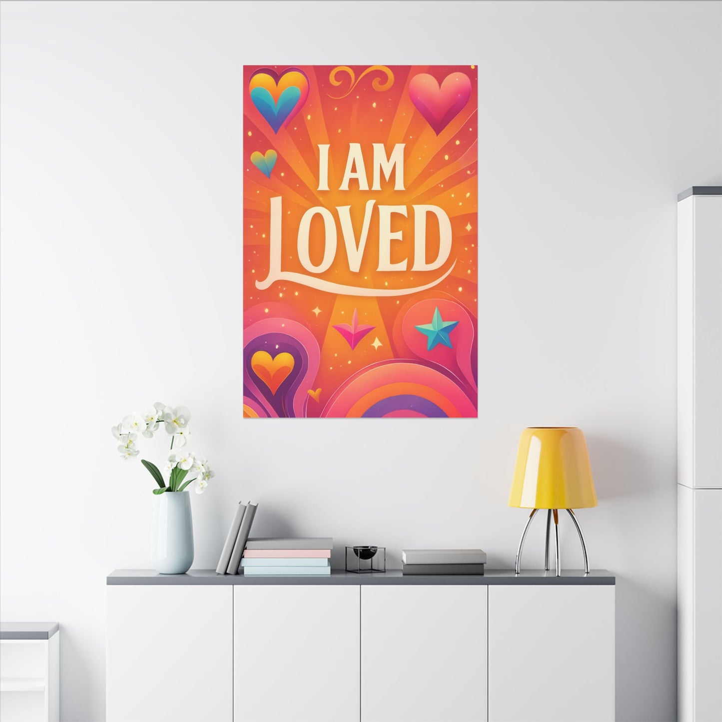 I AM LOVED – Colorful Affirmation Wall Art