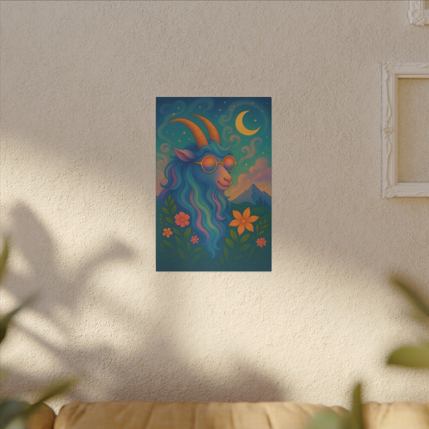 Capricorn Dreams – Radiant Retro Goat Wall Art