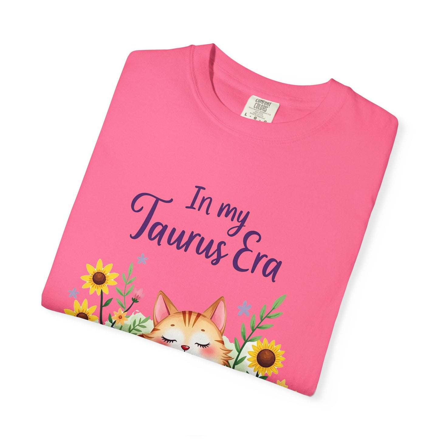 In My Taurus Era Tee – Colorful Zodiac Cat Shirt