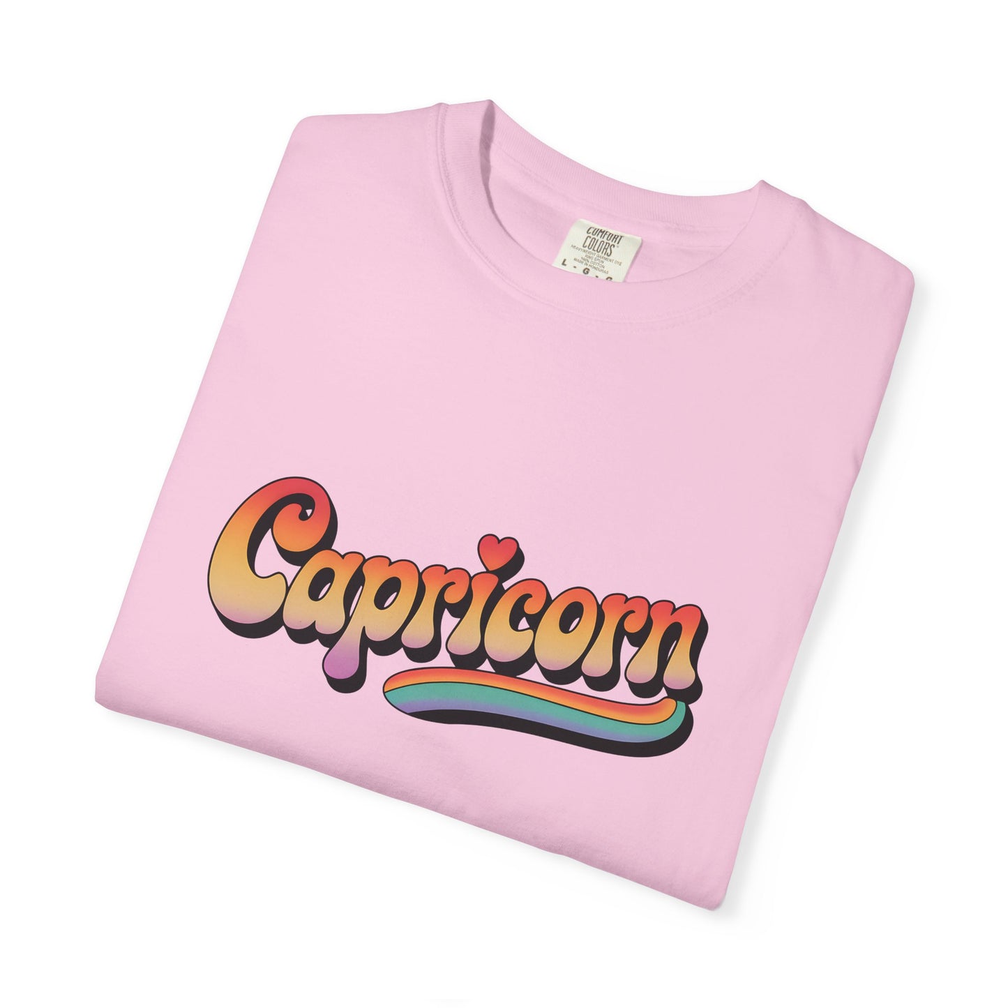 Capricorn – Retro Rainbow Groovy Zodiac Tee
