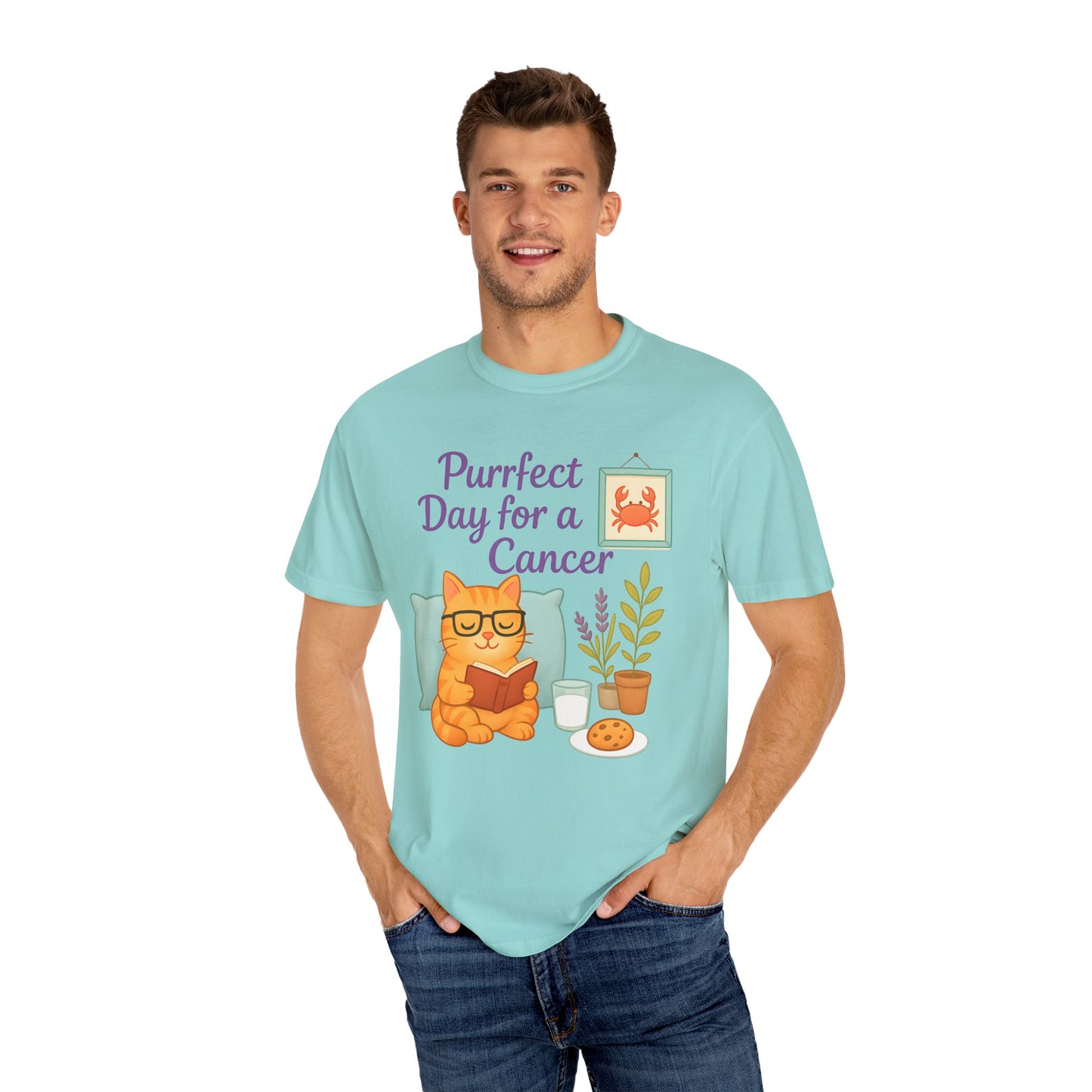 Purrfect Day for a Cancer – Funny Zodiac Cat Tee