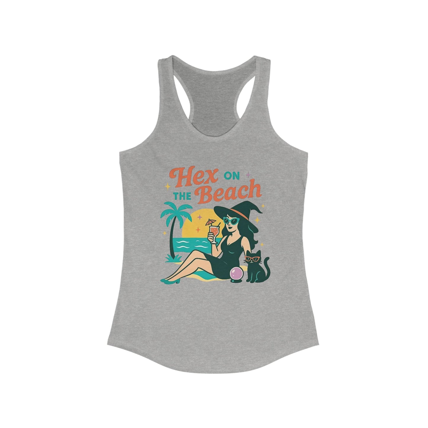 Hex on the Beach Women's Racerback Tank Top - Witchy Summer Vacation Shirt