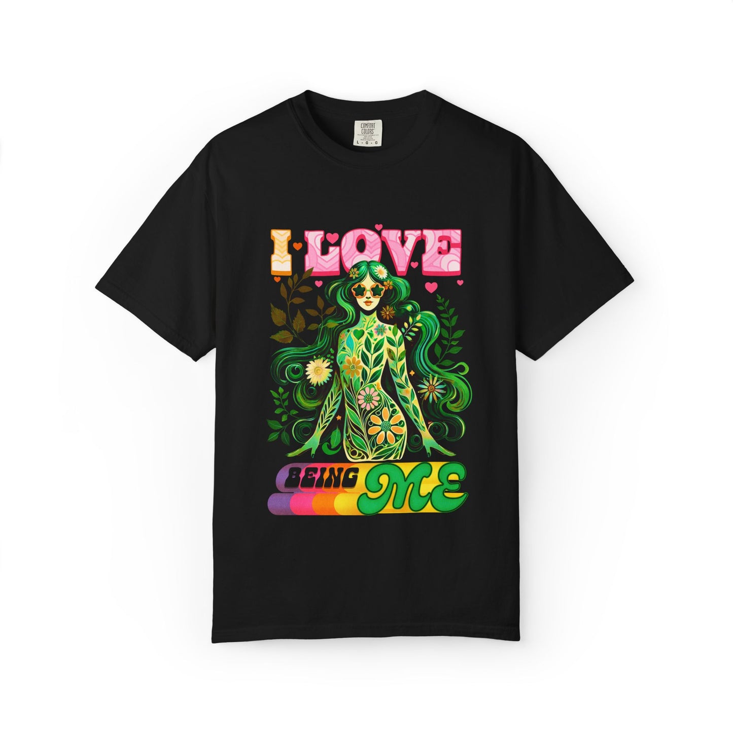 I Love Being Me Tee – Self-Love Groovy Nature Shirt