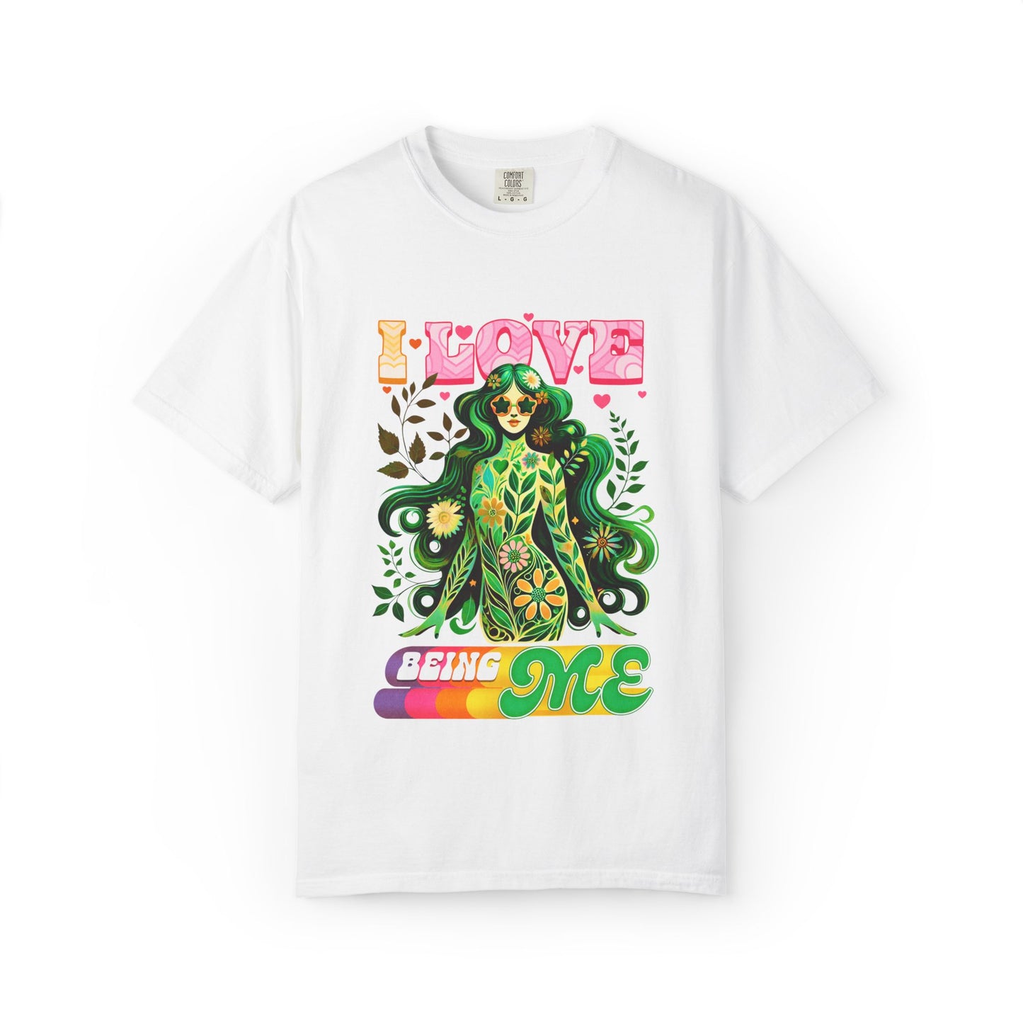 I Love Being Me Tee – Self-Love Groovy Nature Shirt