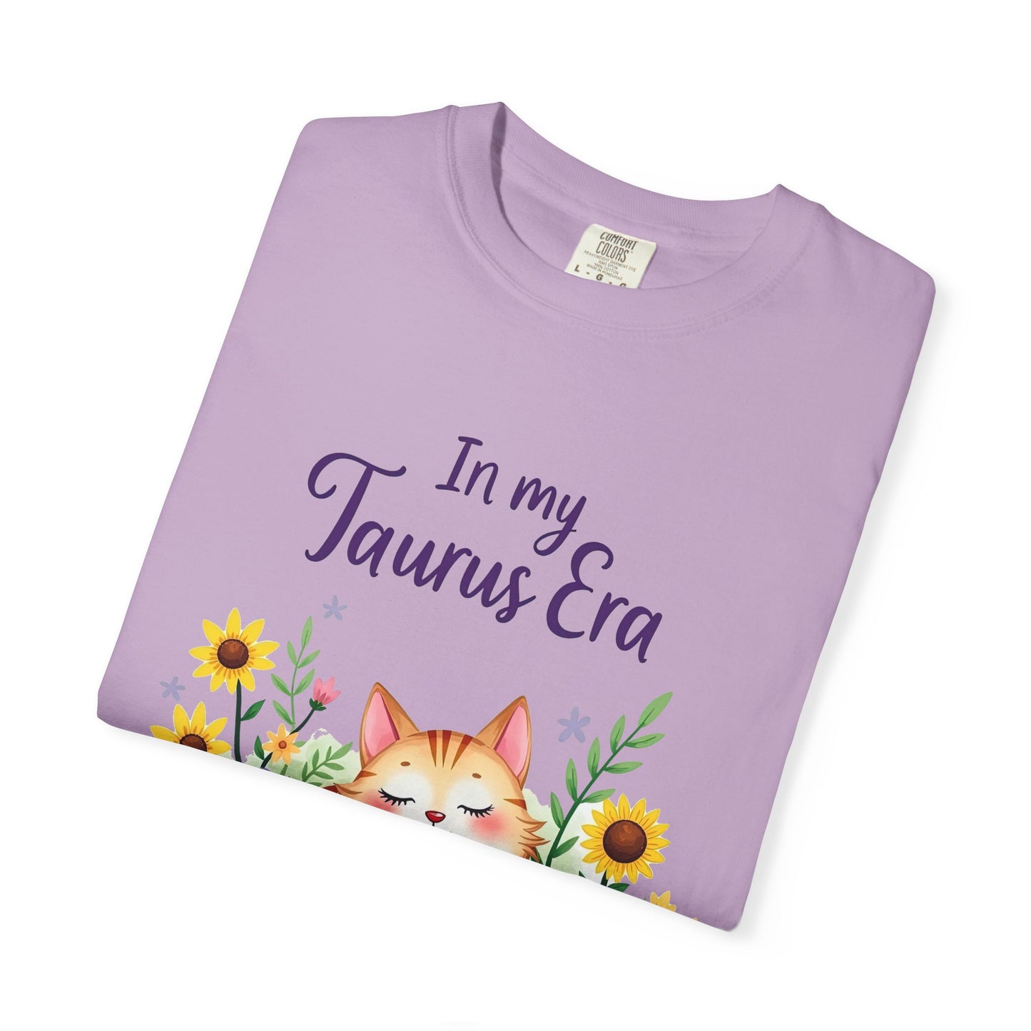 In My Taurus Era Tee – Colorful Zodiac Cat Shirt