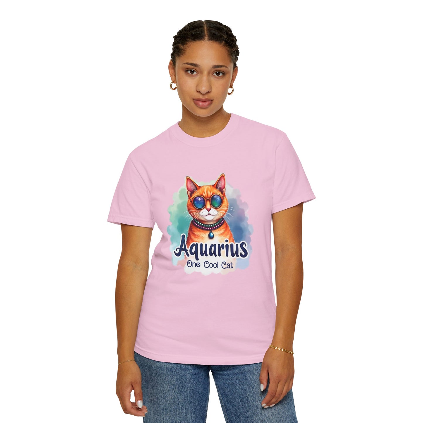 Aquarius One Cool Cat – Colorful Zodiac Shirt