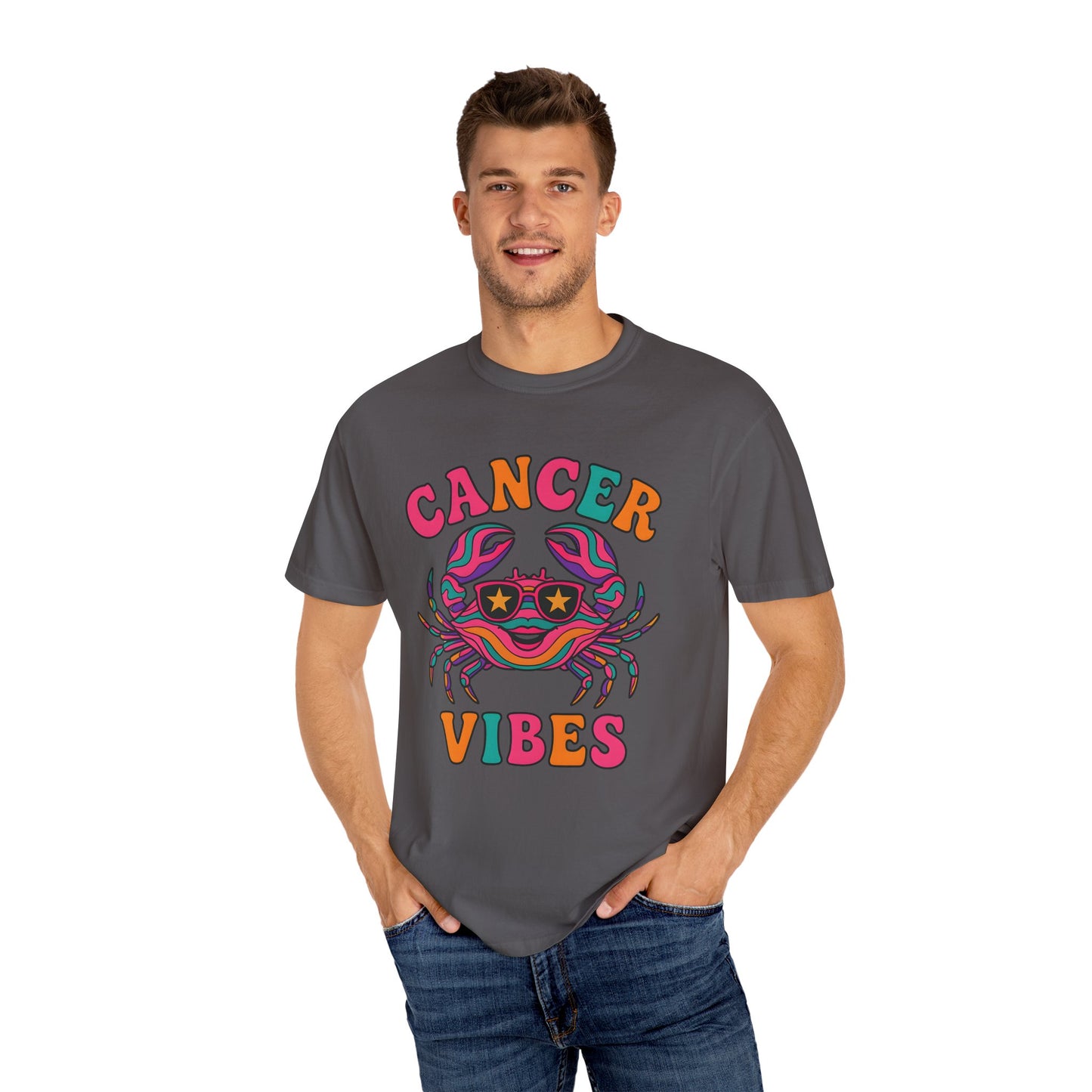Cancer Vibes Tee – Colorful Retro Zodiac Shirt