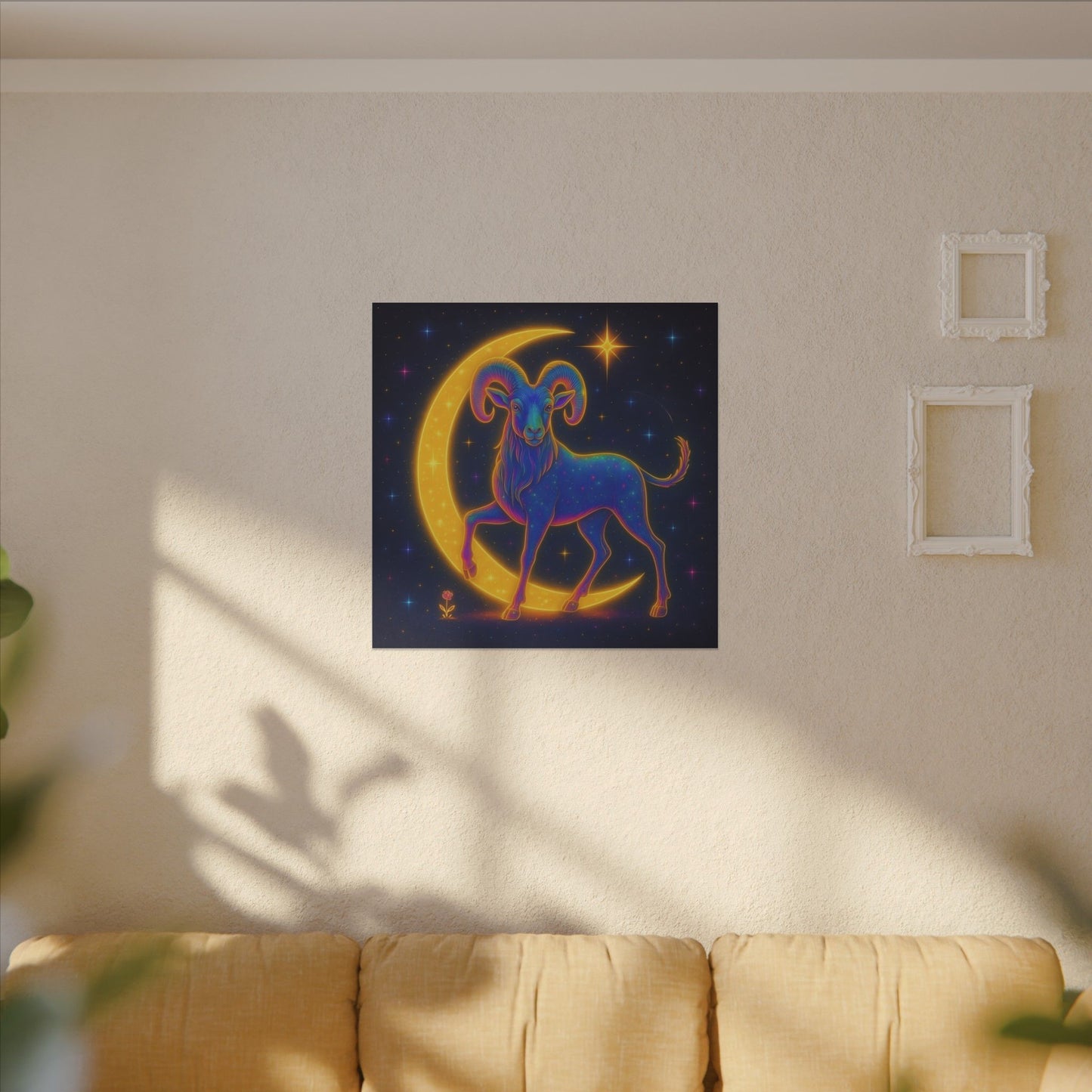 Electric Aries – Radiant Ram of the Moon (Wall Art)