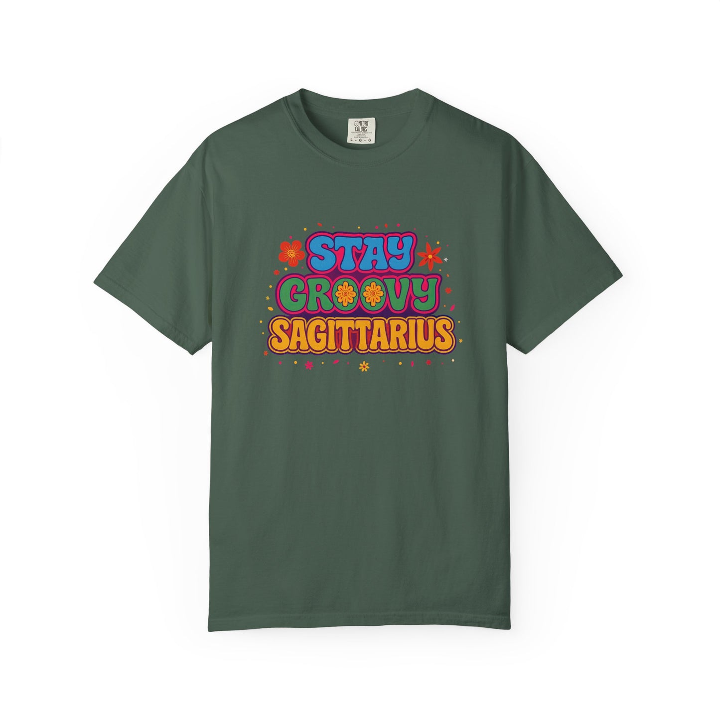 Stay Groovy Sagittarius – Retro Flower Power Zodiac Shirt