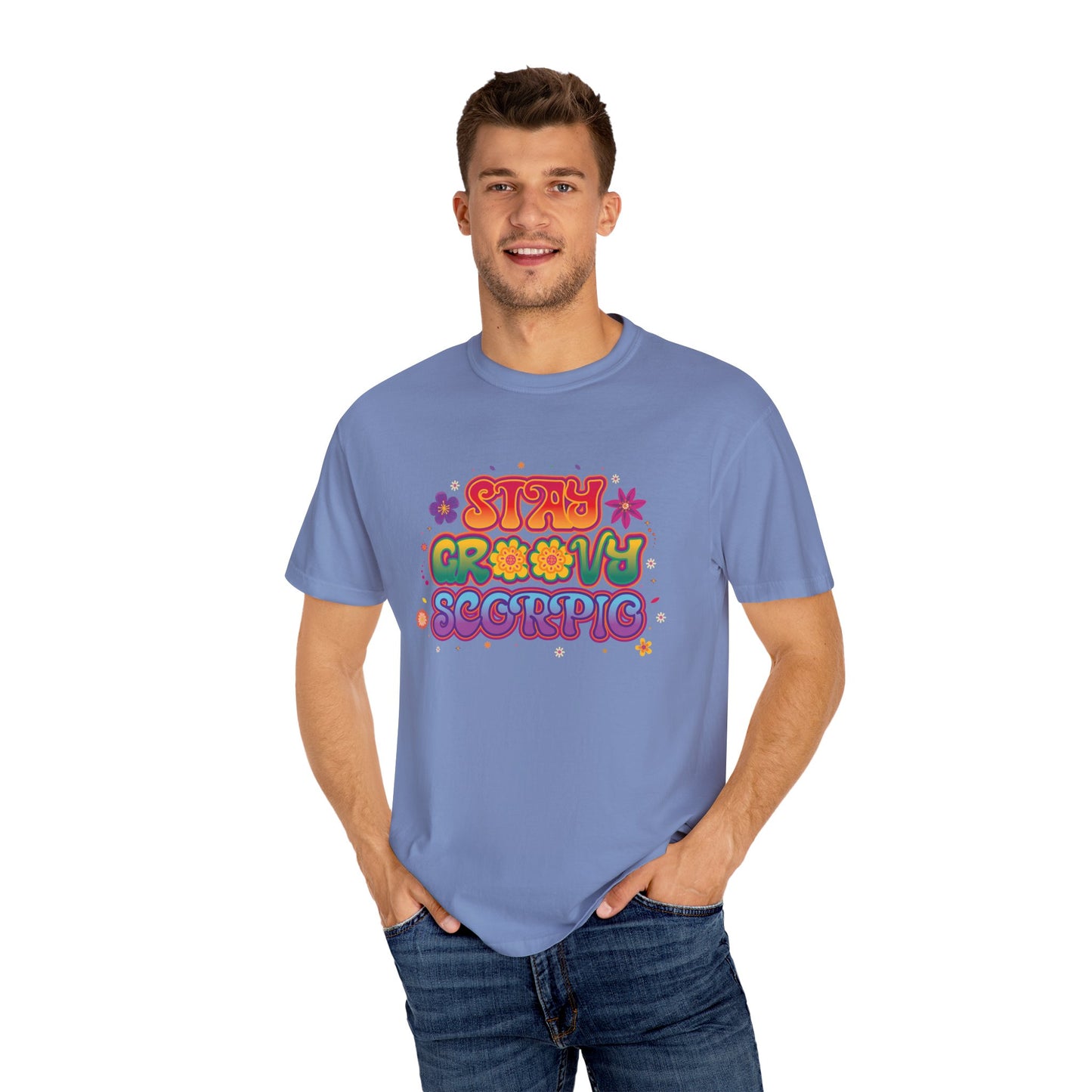 Stay Groovy Scorpio Tee – Groovy Flower Power Zodiac Shirt