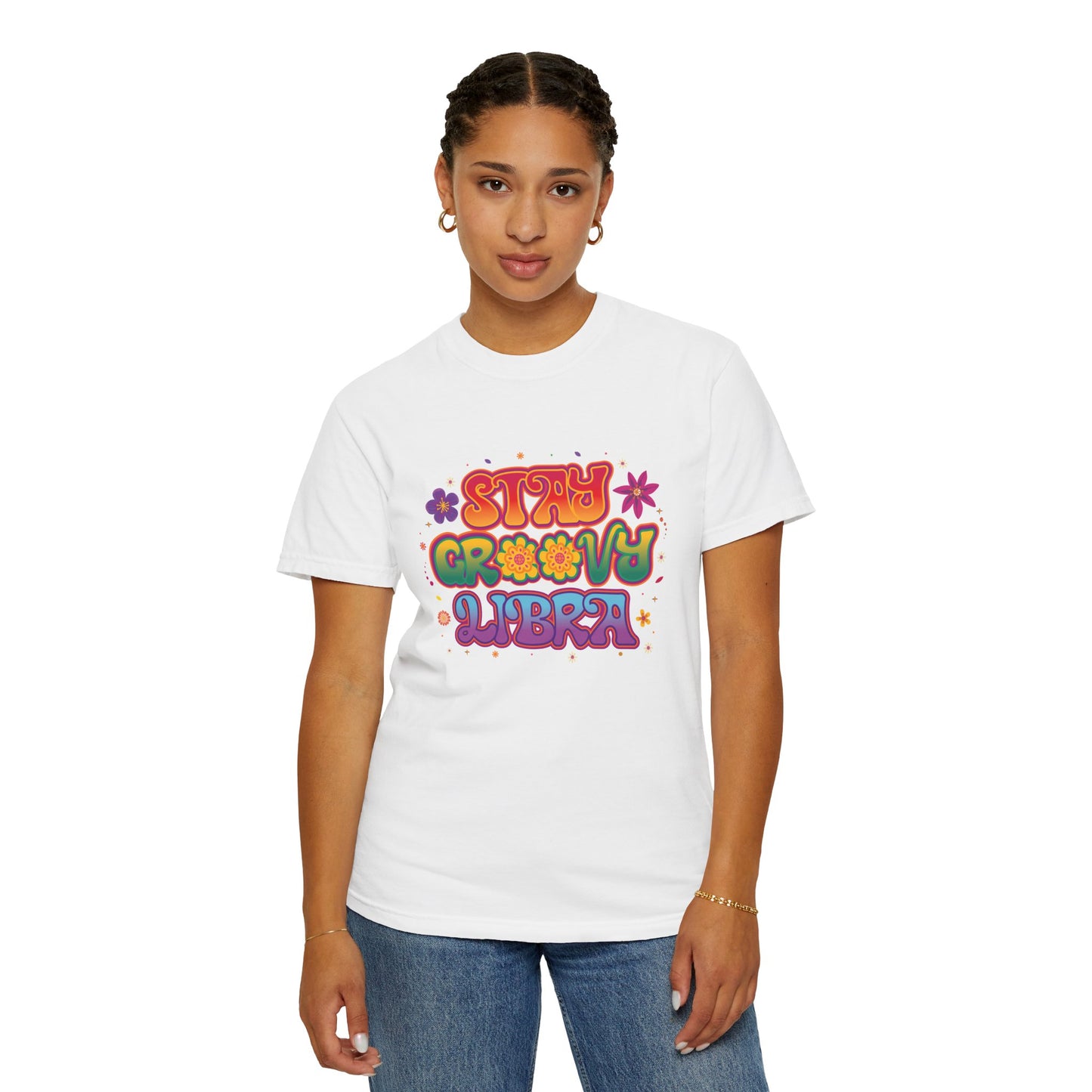 Stay Groovy Libra – Retro Colorful Tee Zodiac Shirt