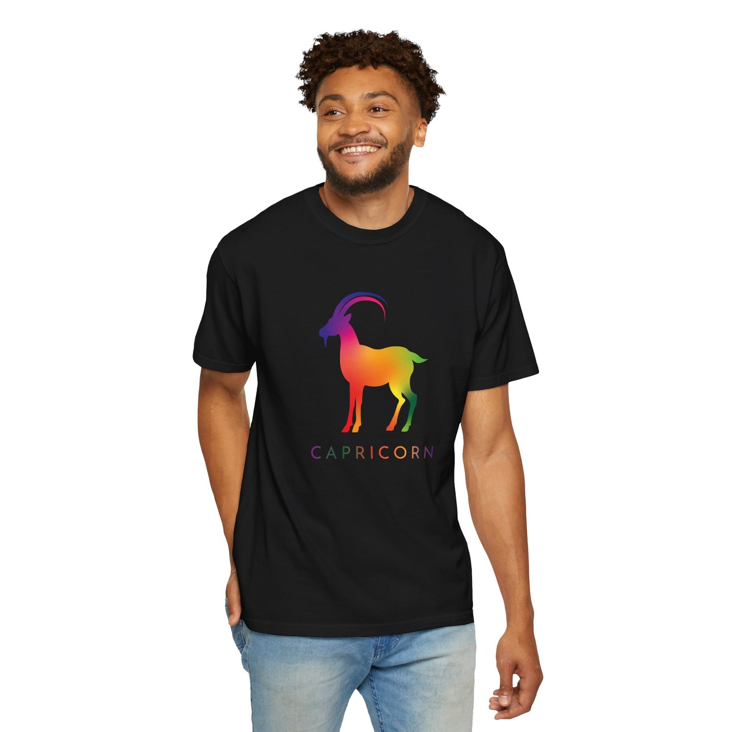 Capricorn β Rainbow Gradient Zodiac Goat Tee