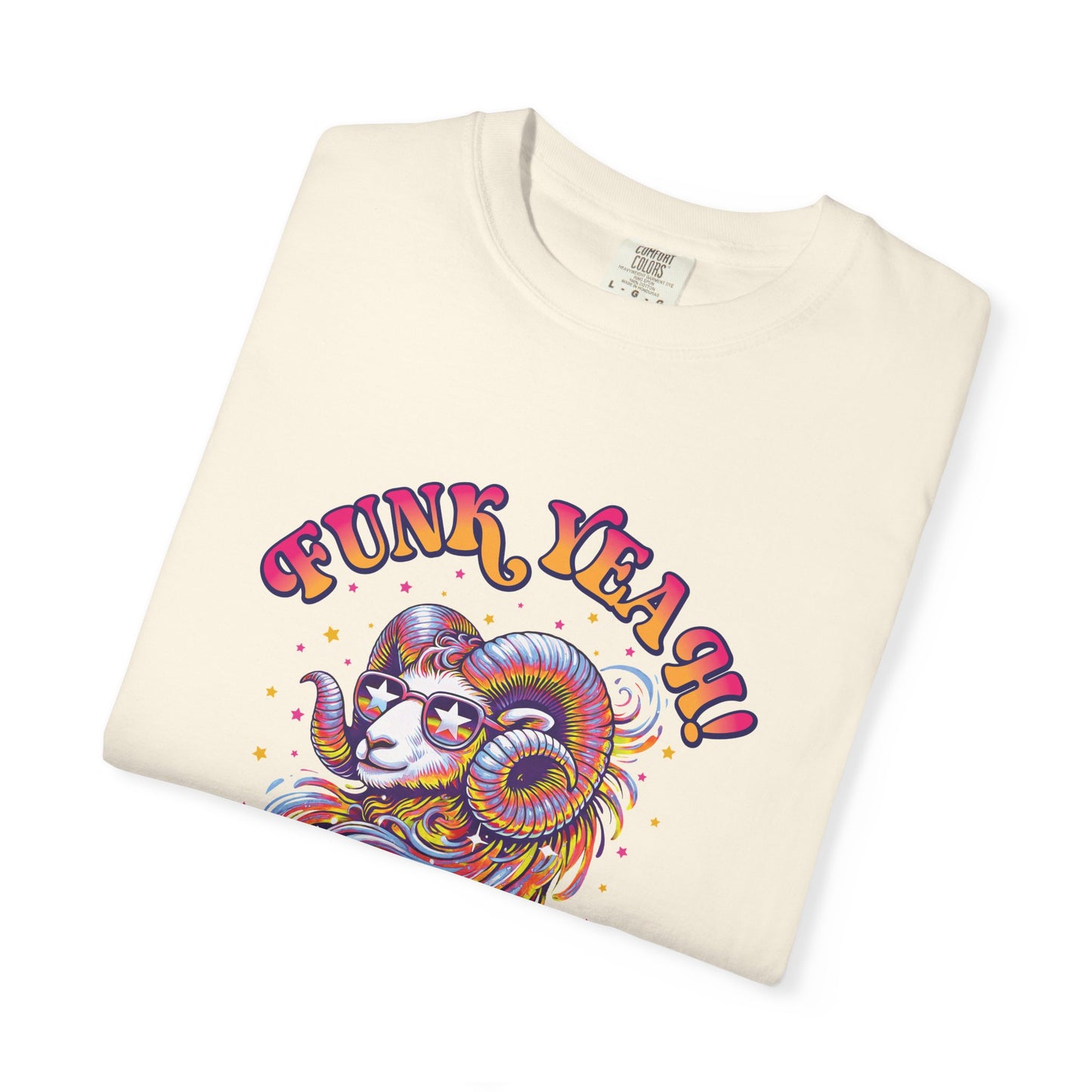FUNK YEAH!! I’m an Aries Tee – Retro Multicolor Zodiac Shirt, Groovy Fun Style
