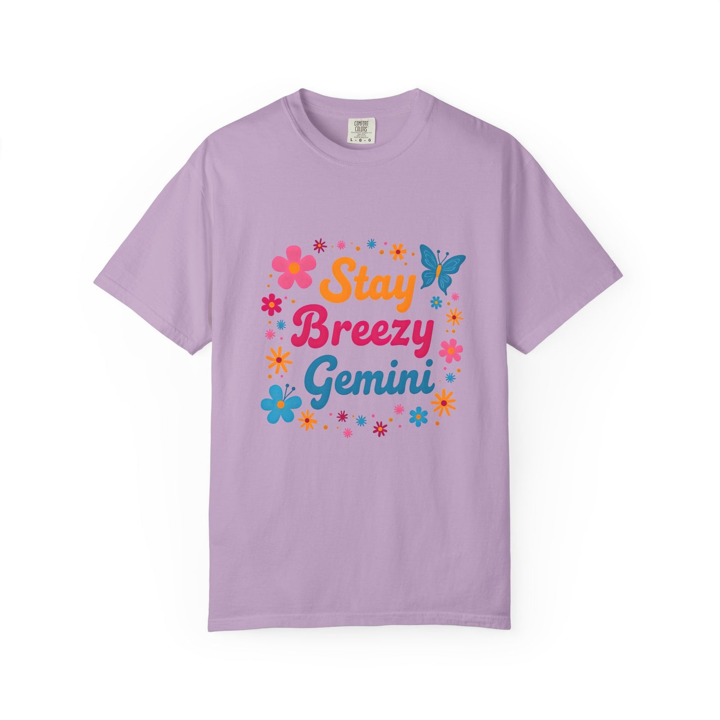 Stay Breezy Gemini Tee β Groovy Flower Power Zodiac Shirt