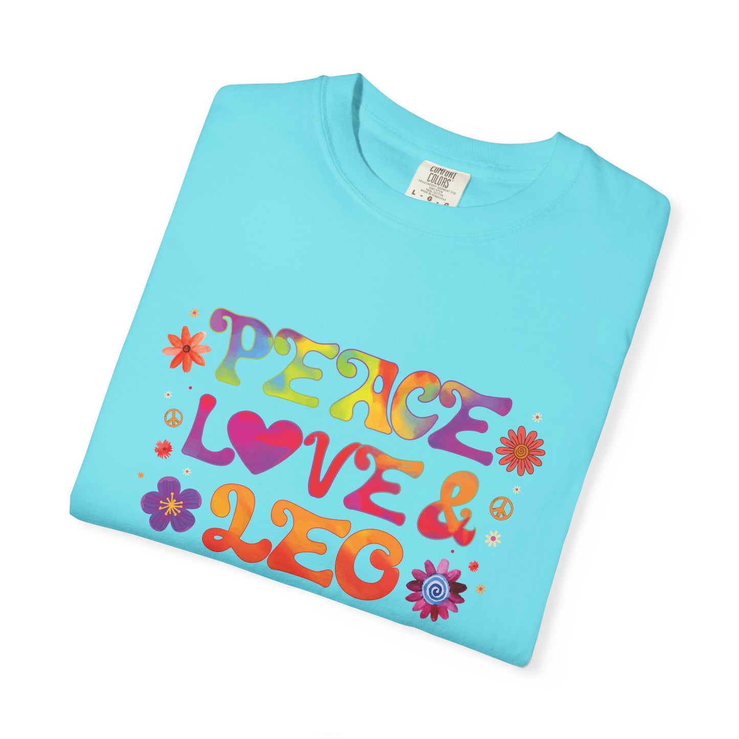 Peace Love & Leo - Retro Groovy Astrology Tee
