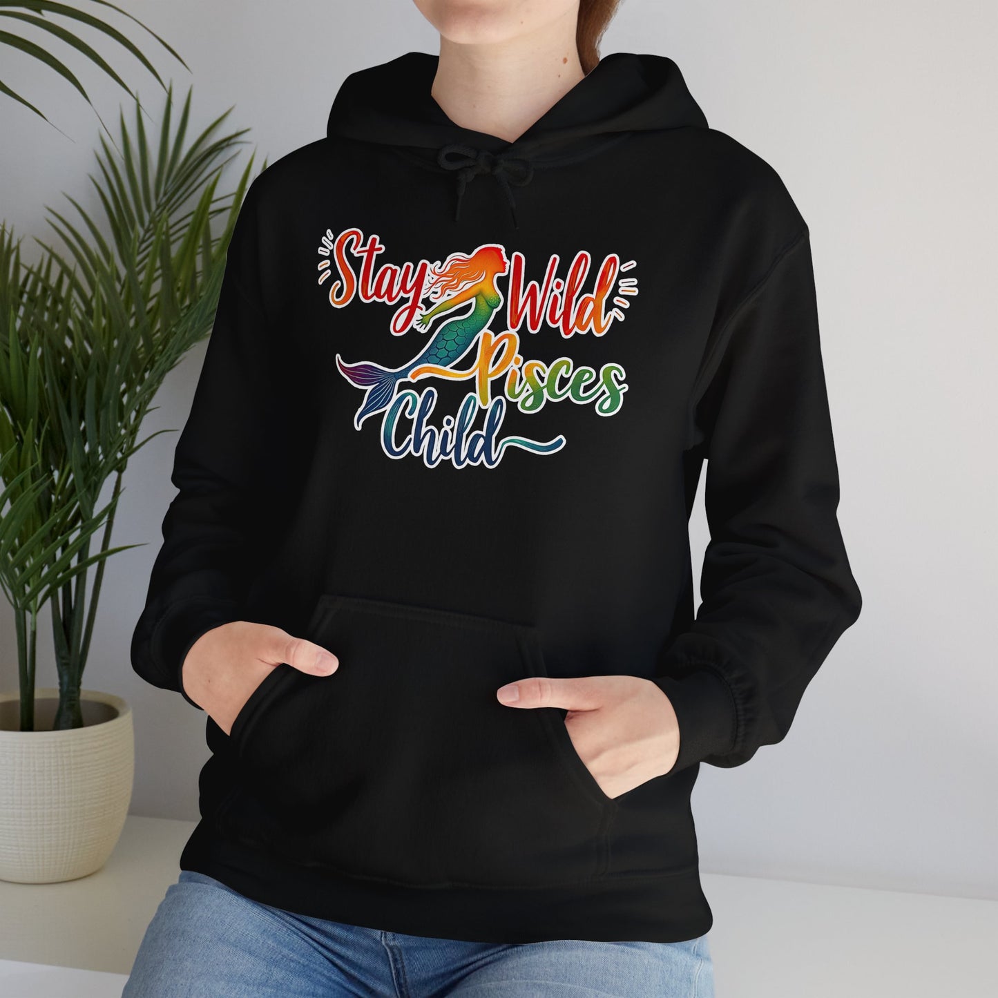 Stay Wild Pisces Child Hoodie | Rainbow Mermaid Astrology Sweatshirt | Cozy Zodiac Gift for Dreamers | Water Sign Starry Pullover | Mystical Pisces Apparel