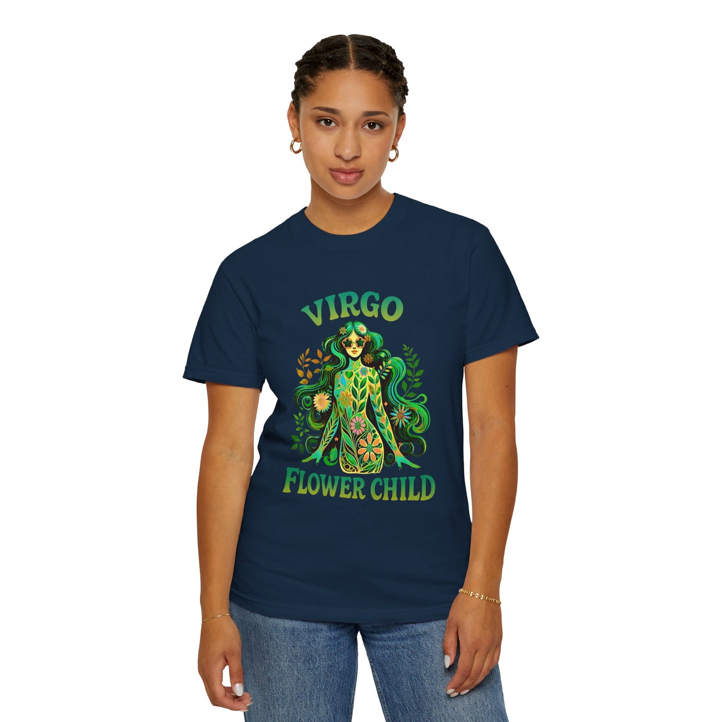 Virgo Flower Child – Vibrant Retro Zodiac Tee