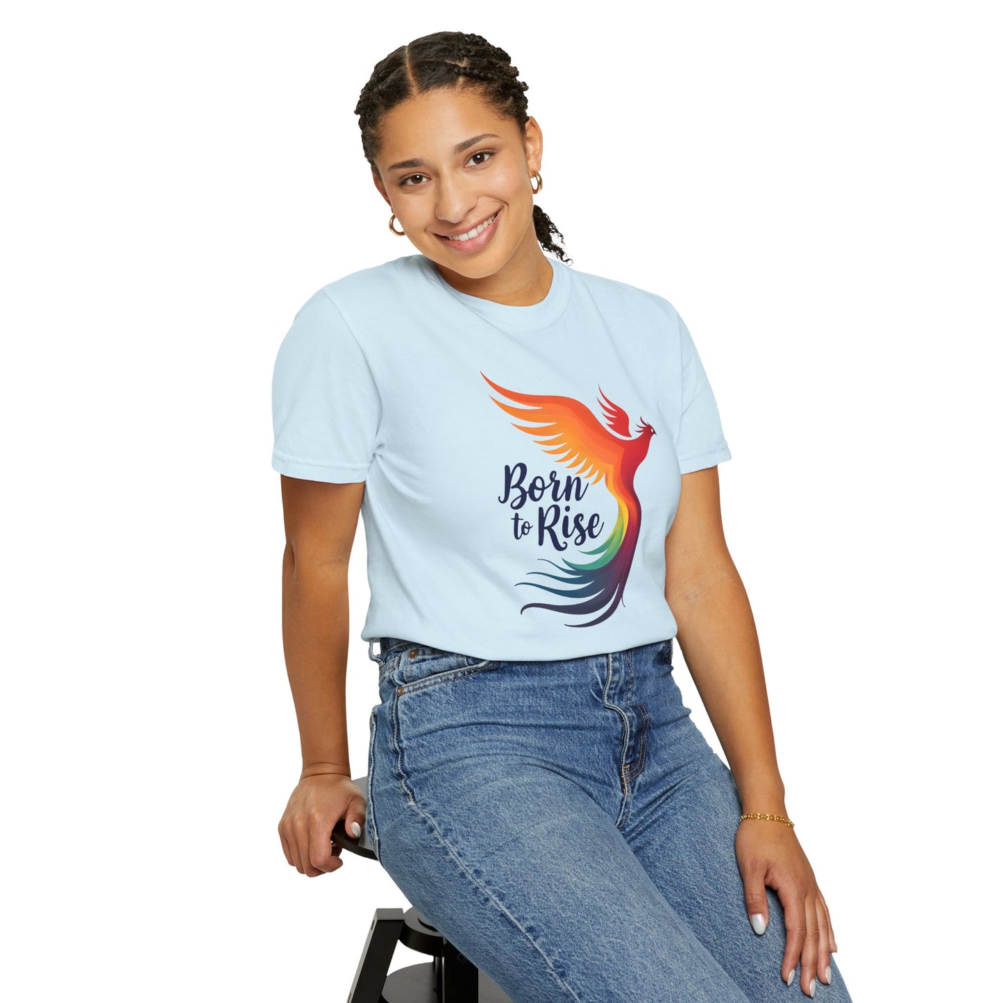 Born to Rise - Colorful Phoenix Affirmation Empowerment Tee