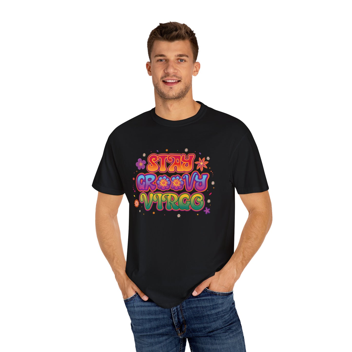 STAY GROOVY VIRGO – Retro Psychedelic Zodiac Tee