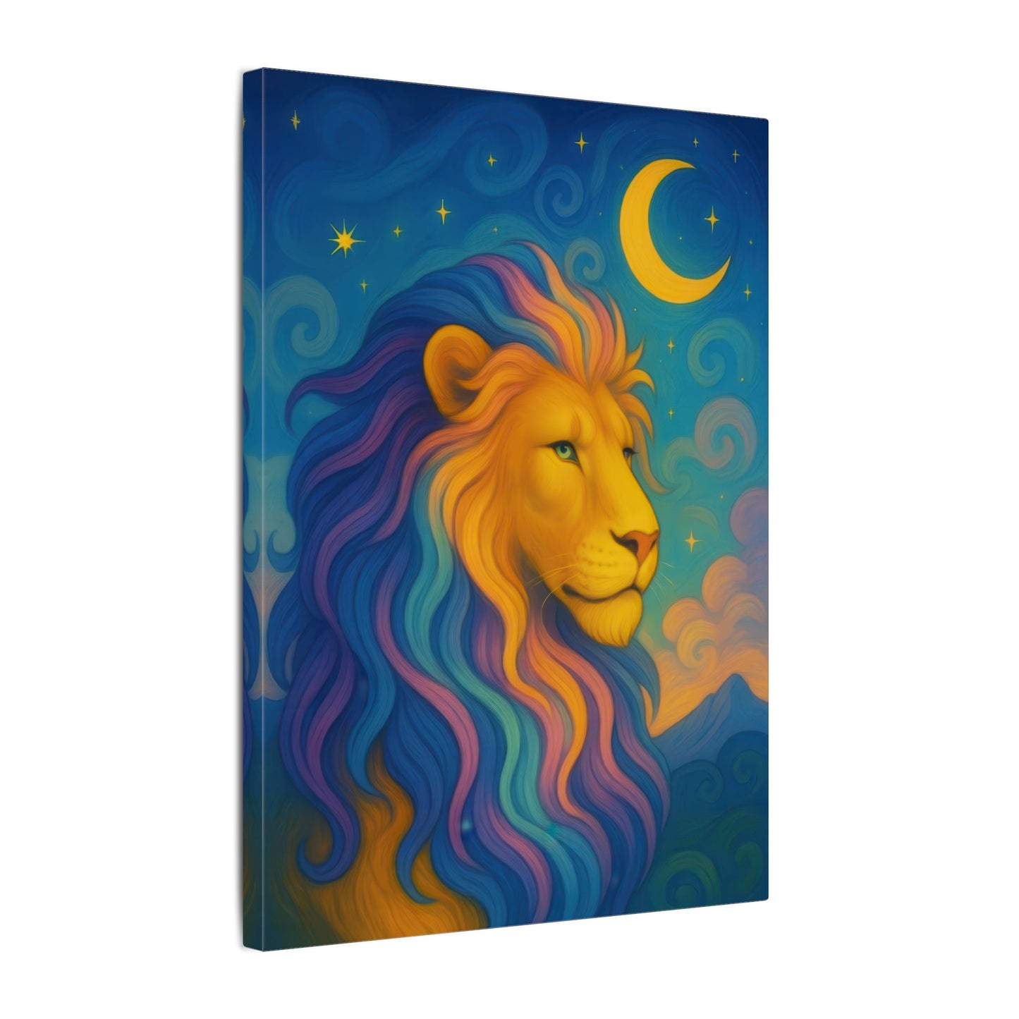 Moonlit Majesty – Luminous Lion Wall Art (Leo Inspired)