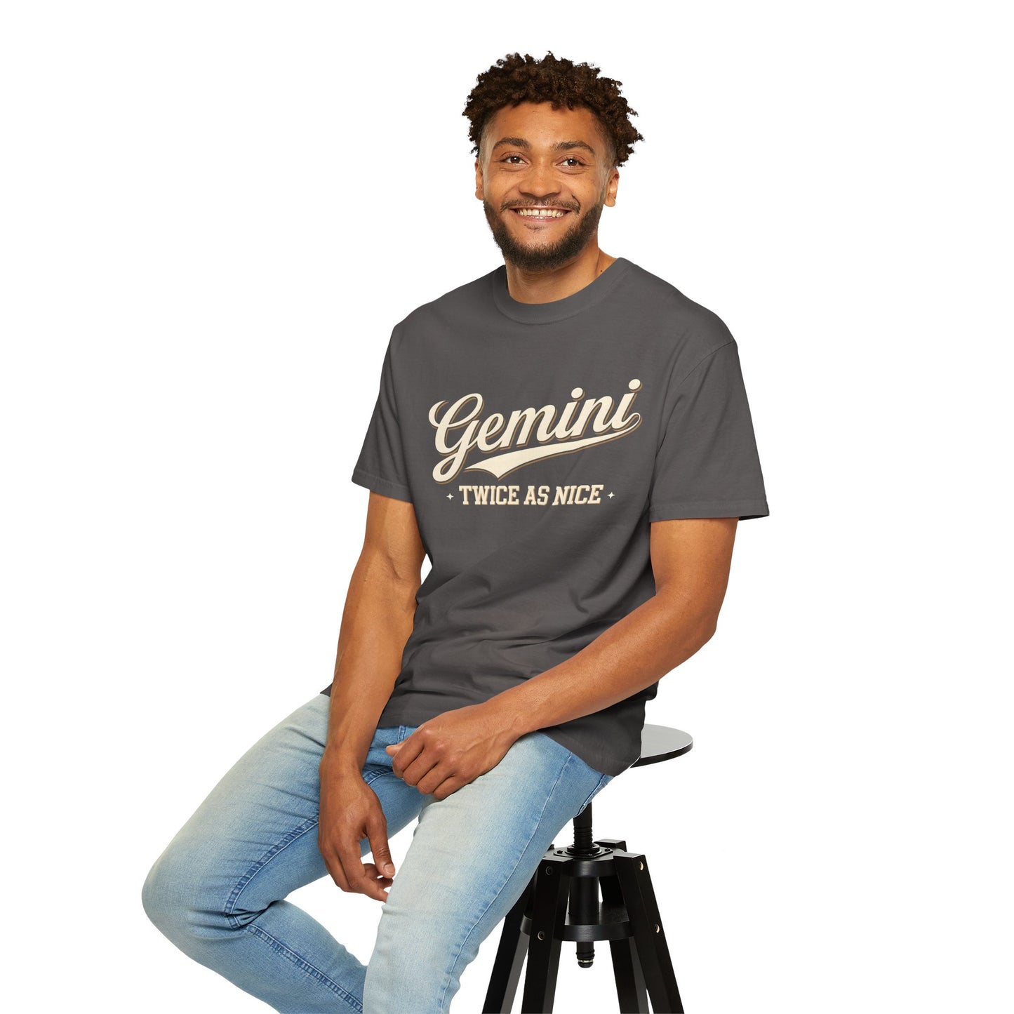 Gemini “Twice As Nice” Zodiac- Retro Astrology Tee - Unisex Graphic Shirt