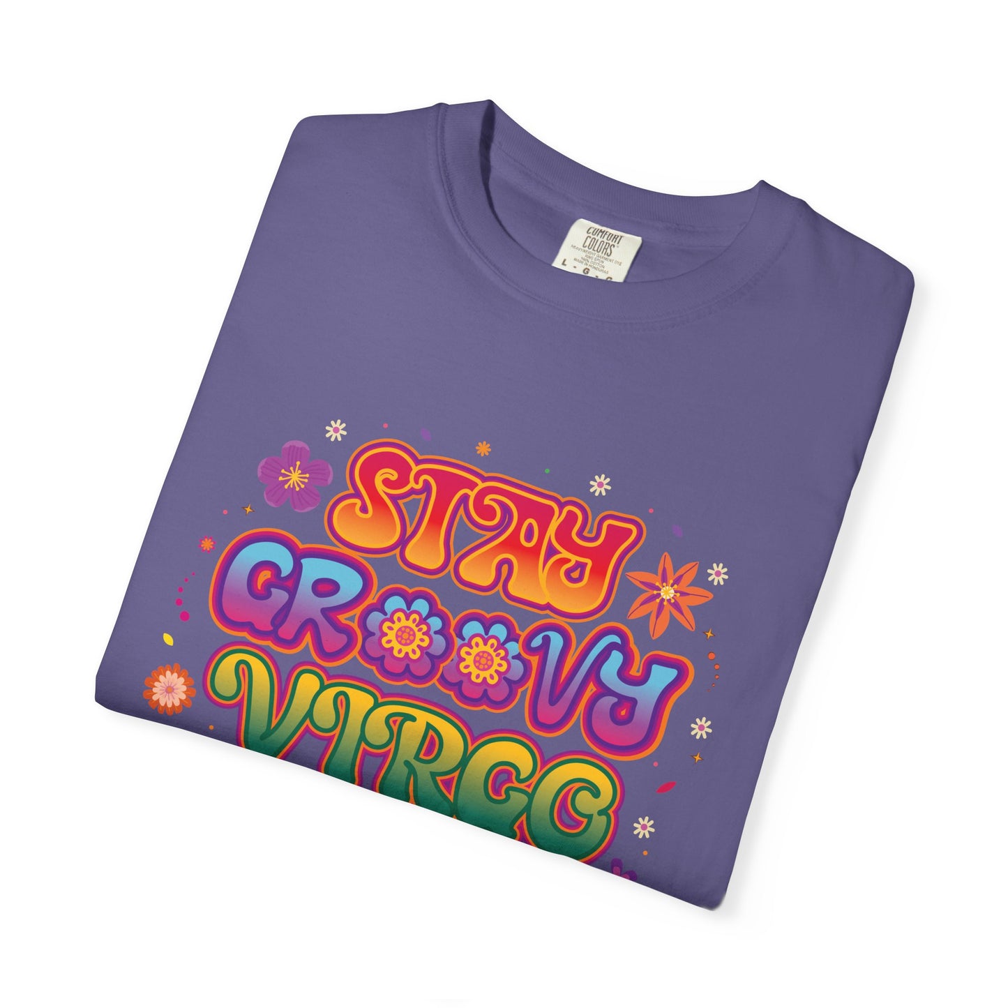 STAY GROOVY VIRGO – Retro Psychedelic Zodiac Tee