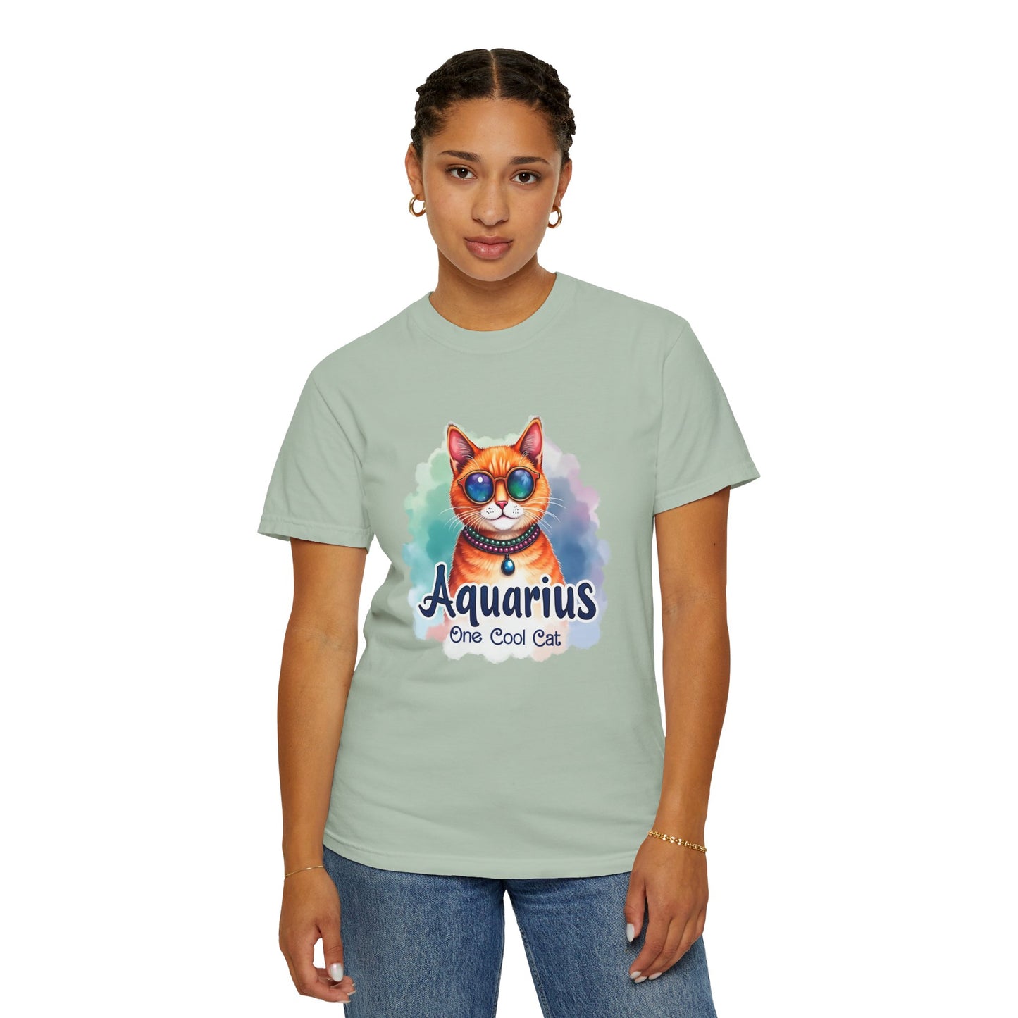 Aquarius One Cool Cat – Colorful Zodiac Shirt