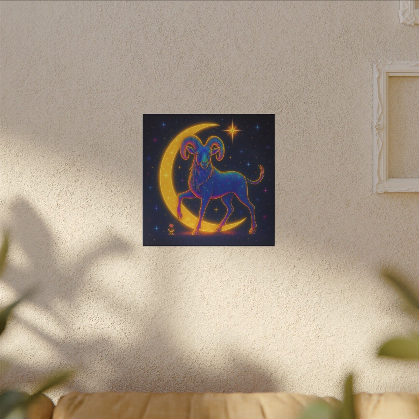 Electric Aries – Radiant Ram of the Moon (Wall Art)