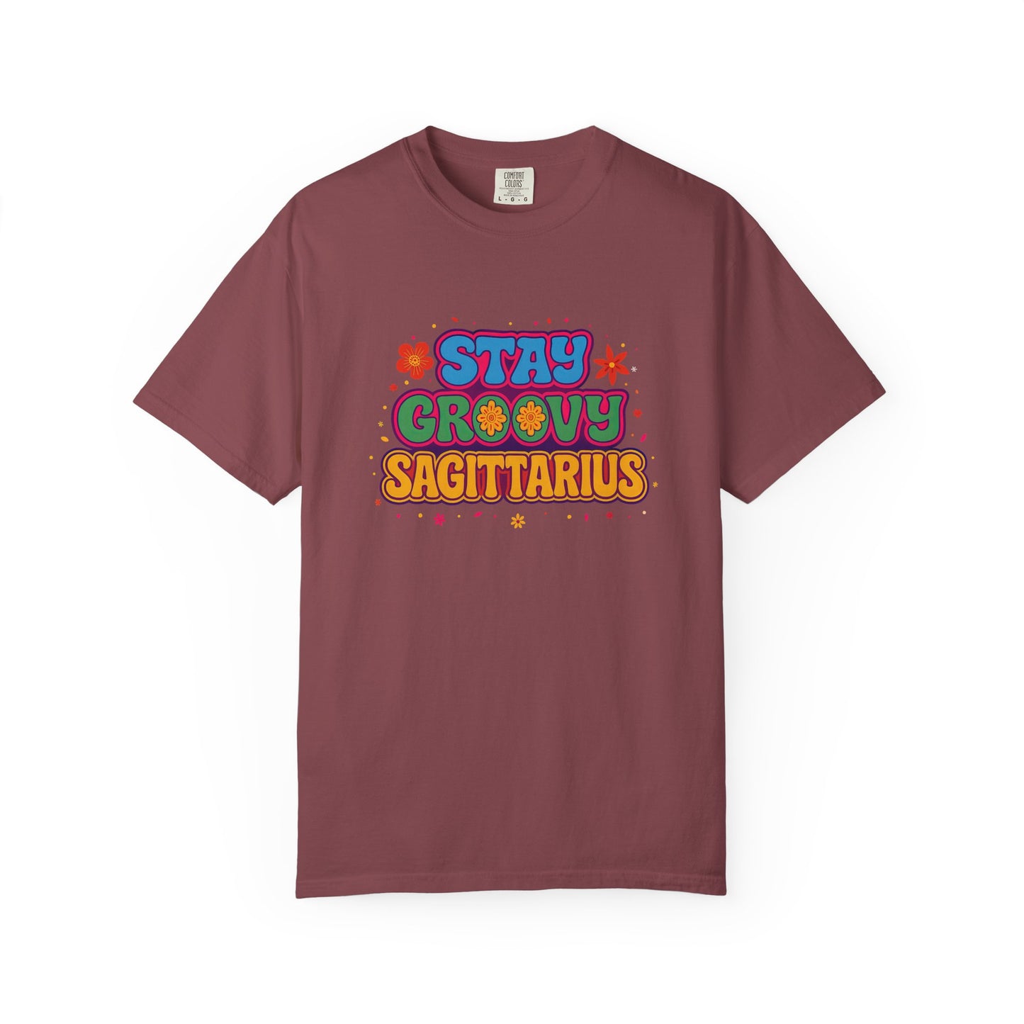 Stay Groovy Sagittarius – Retro Flower Power Zodiac Shirt